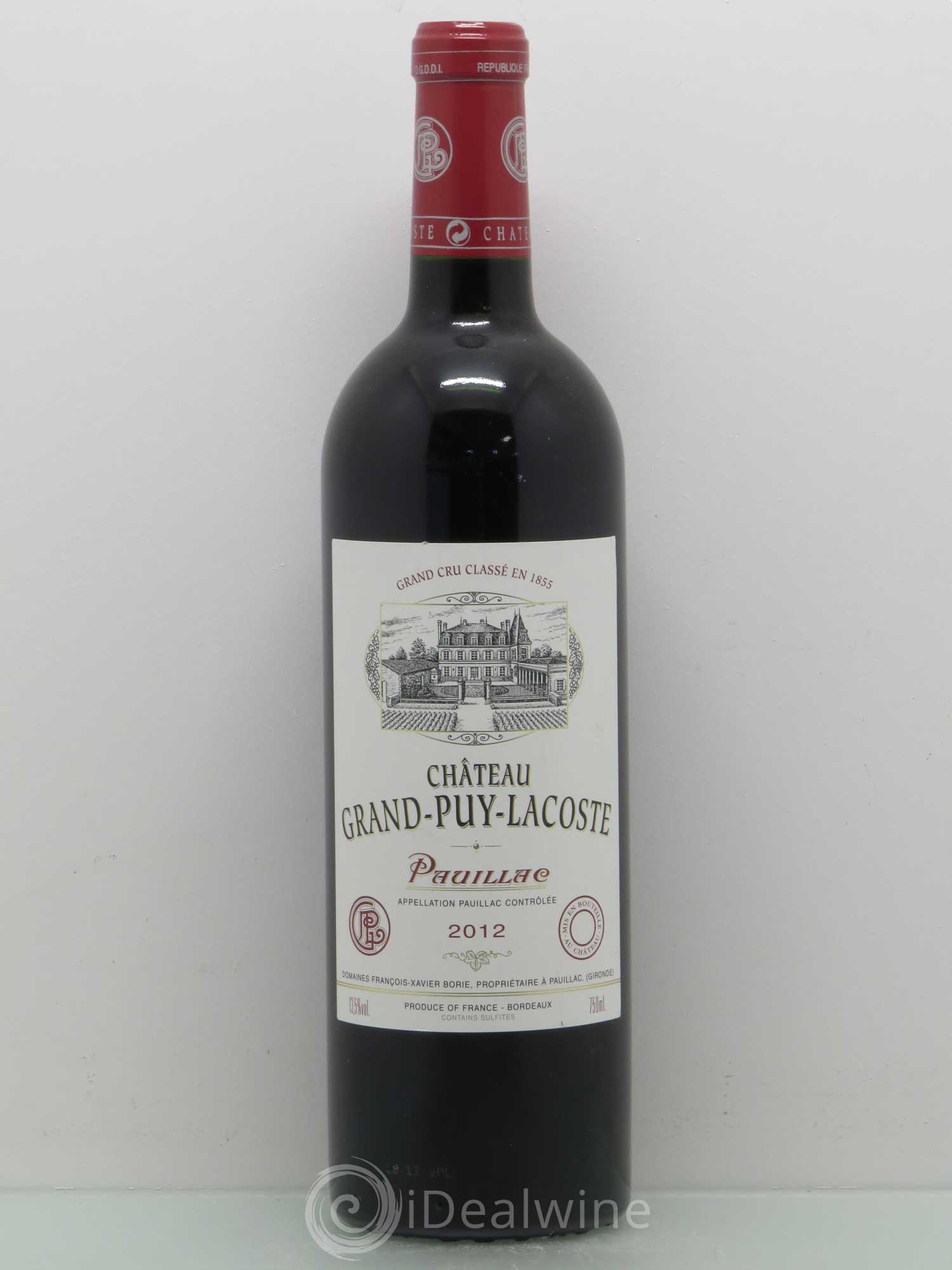 Château Grand Puy Lacoste 5ème Grand Cru Classé 2012 - Lot de 1 bouteille - 0