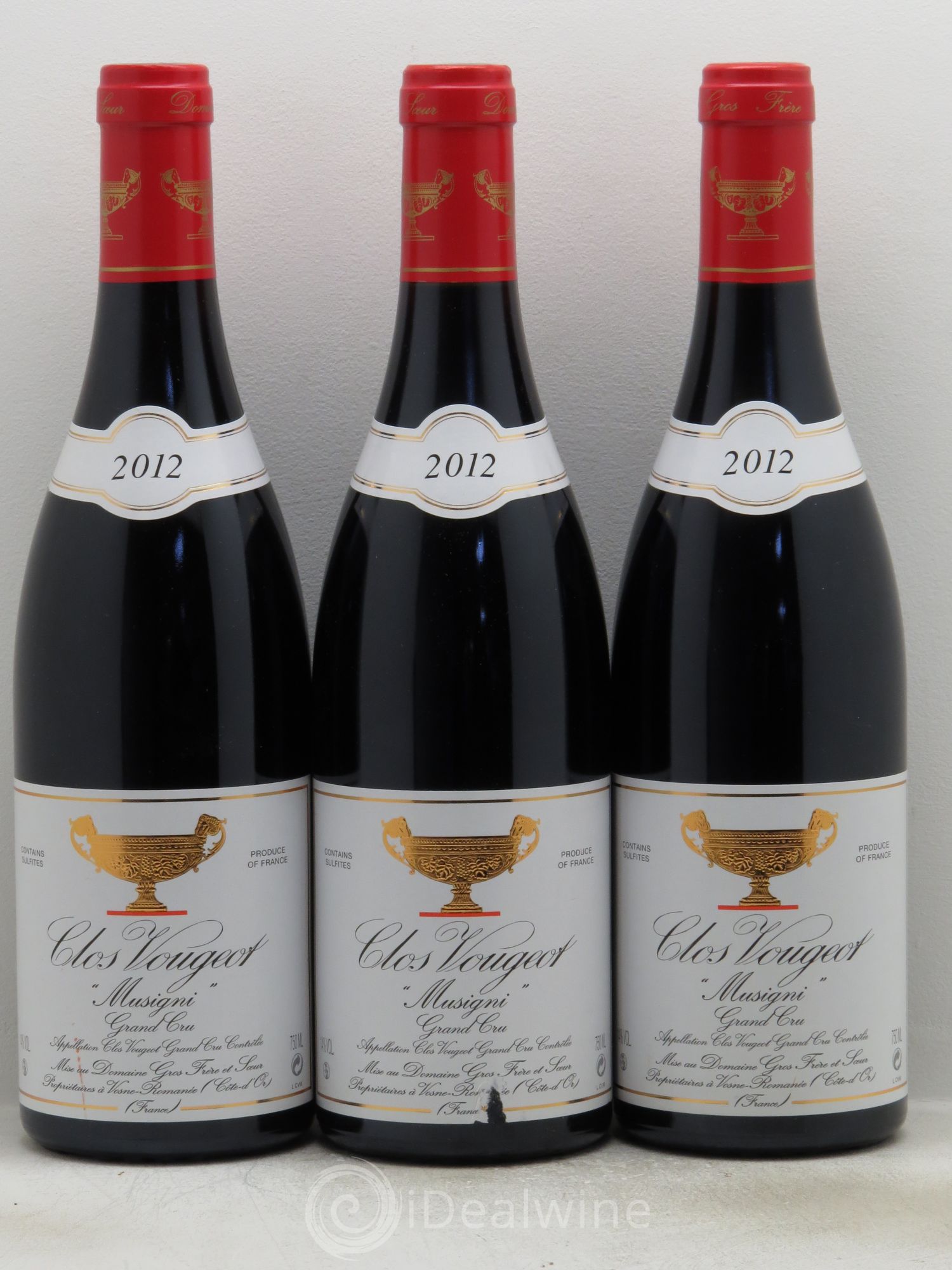 Clos de Vougeot Grand Cru Musigni Gros Frère & Soeur 2012 - Lot de 3 bouteilles - 0