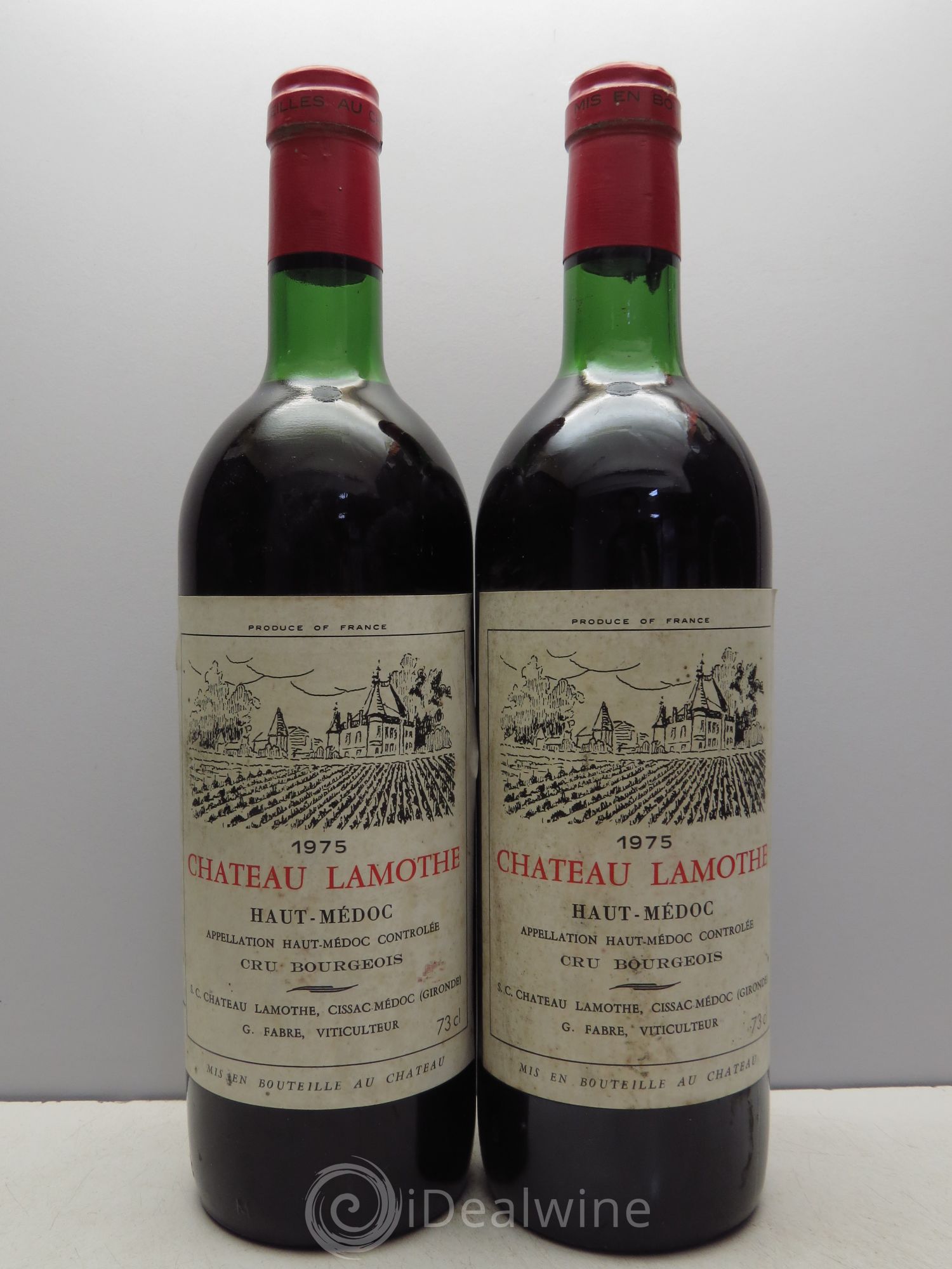 Haut Médoc Château Lamothe 1975 - Lot de 2 bouteilles - 0