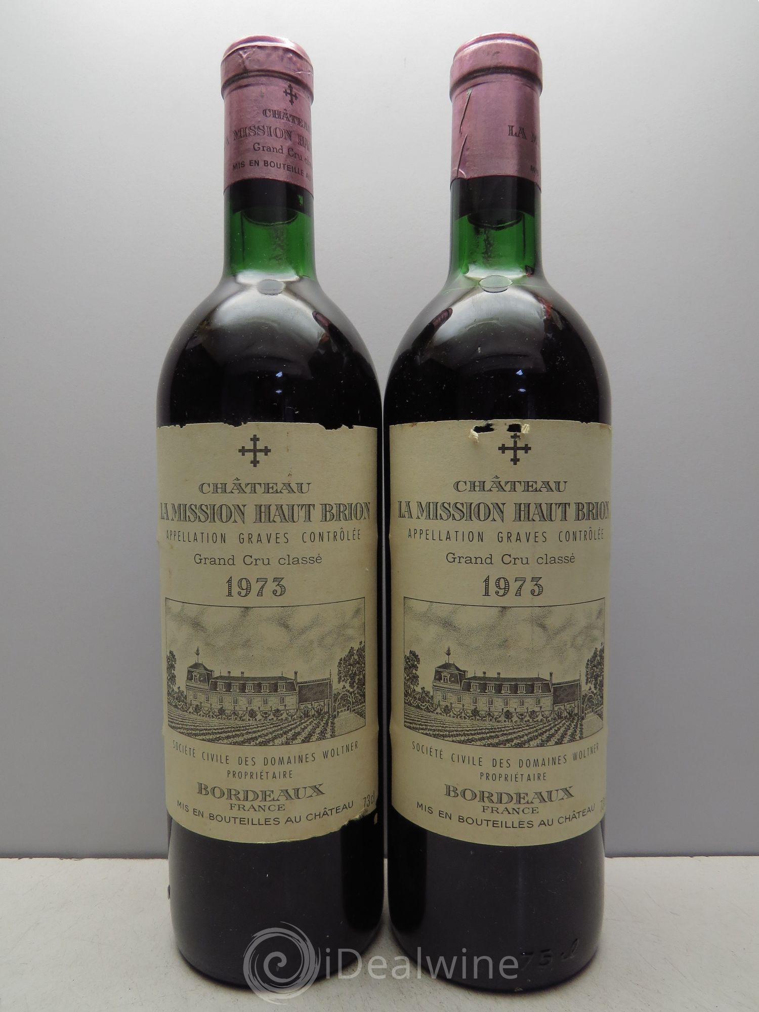 Château la Mission Haut-Brion Cru Classé de Graves 1973 - Lot de 2 bouteilles - 0