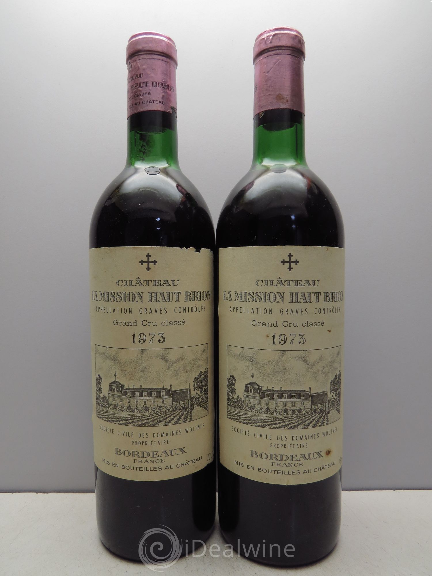 Château la Mission Haut-Brion Cru Classé de Graves 1973 - Lot de 2 bouteilles - 0