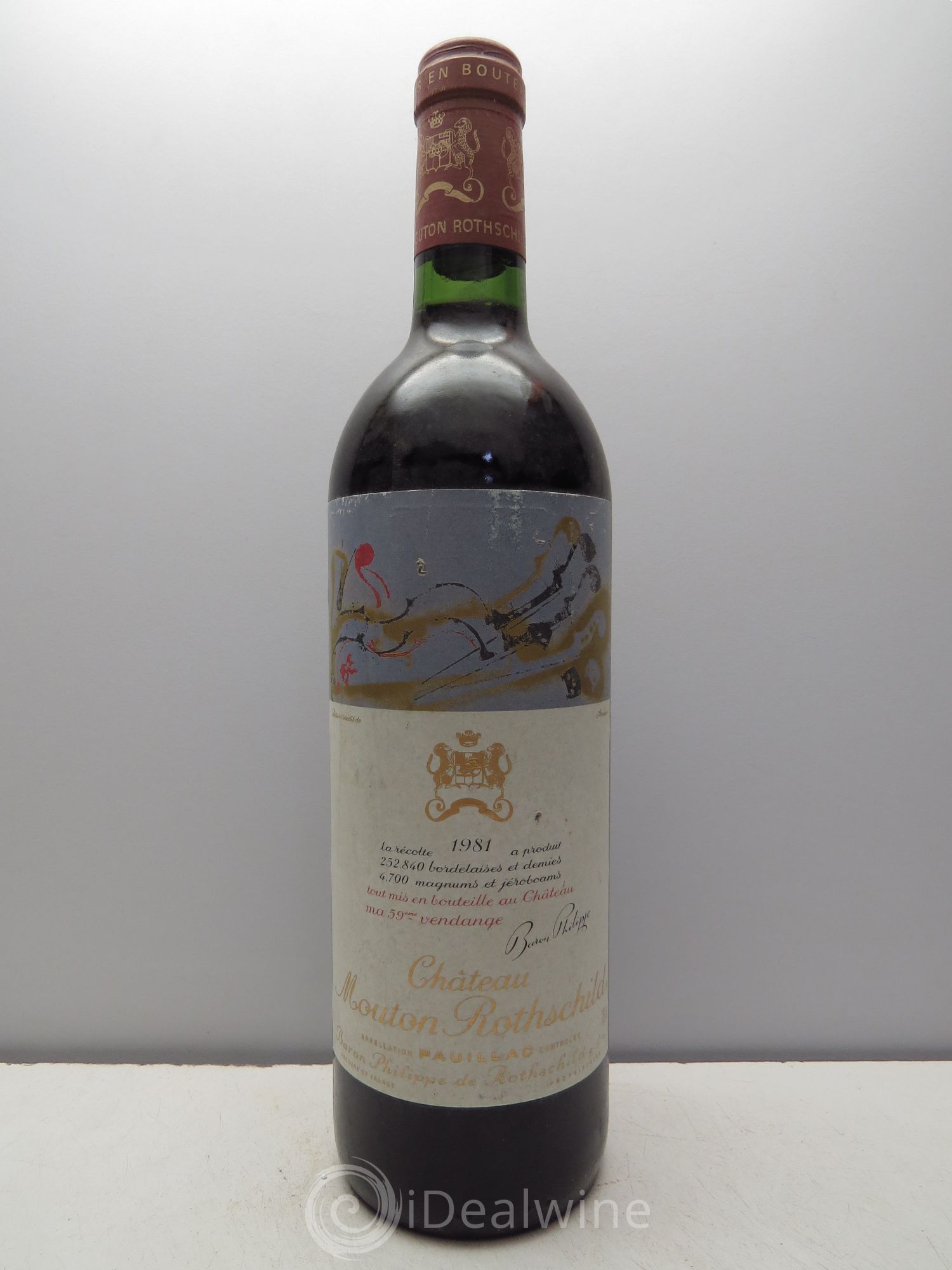 Château Mouton Rothschild 1er Grand Cru Classé 1981 - Lot de 1 bouteille - 0