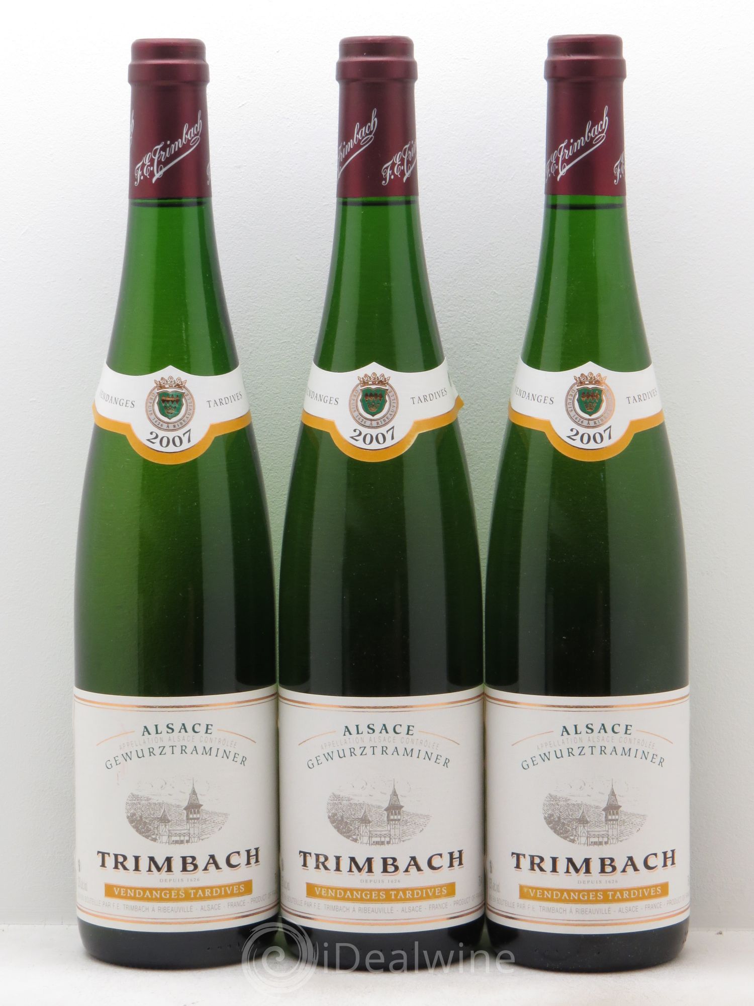 Alsace Gewurztraminer Vendanges Tardives Trimbach (Domaine) Seigneurs de Ribeaupierre (sans prix de réserve - no reserve) 2007 - Lotto di 3 bottiglie - 0