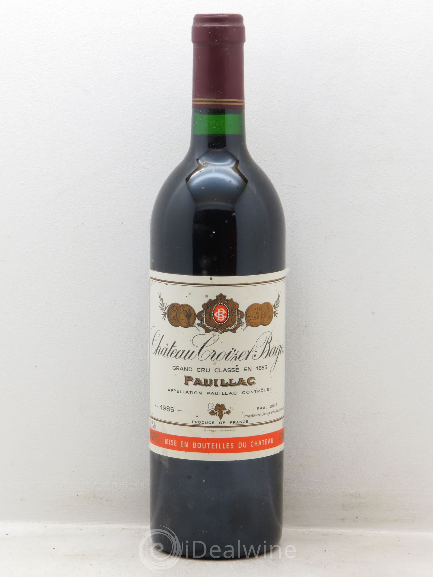 Château Croizet Bages 5ème Grand Cru Classé 1986 - Lot de 6 bouteilles - 0
