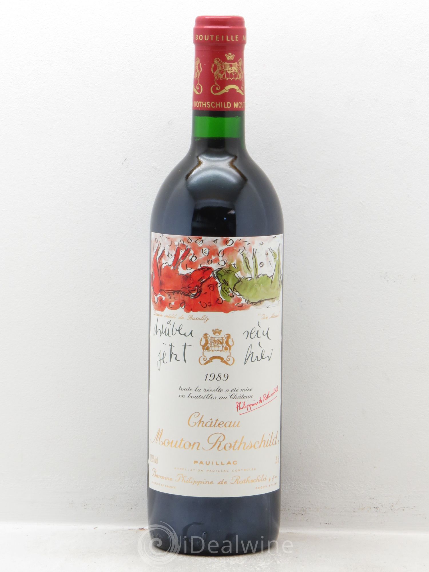Château Mouton Rothschild 1er Grand Cru Classé 1989 - Lot de 1 bouteille - 0