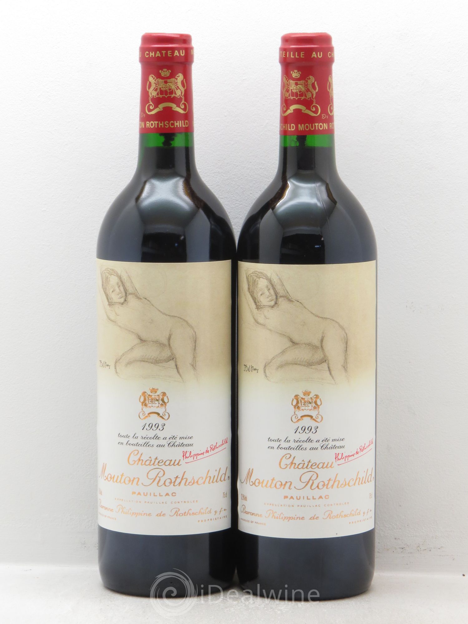Château Mouton Rothschild 1er Grand Cru Classé 1993 - Lot de 2 bouteilles - 0