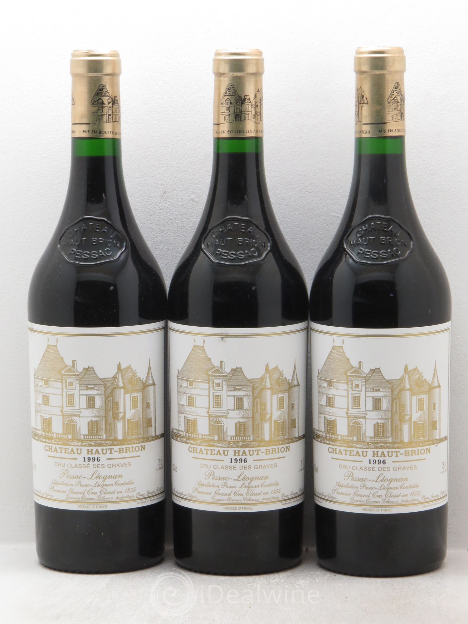 Château Haut Brion 1er Grand Cru Classé 1996 - Lot de 3 bouteilles - 0