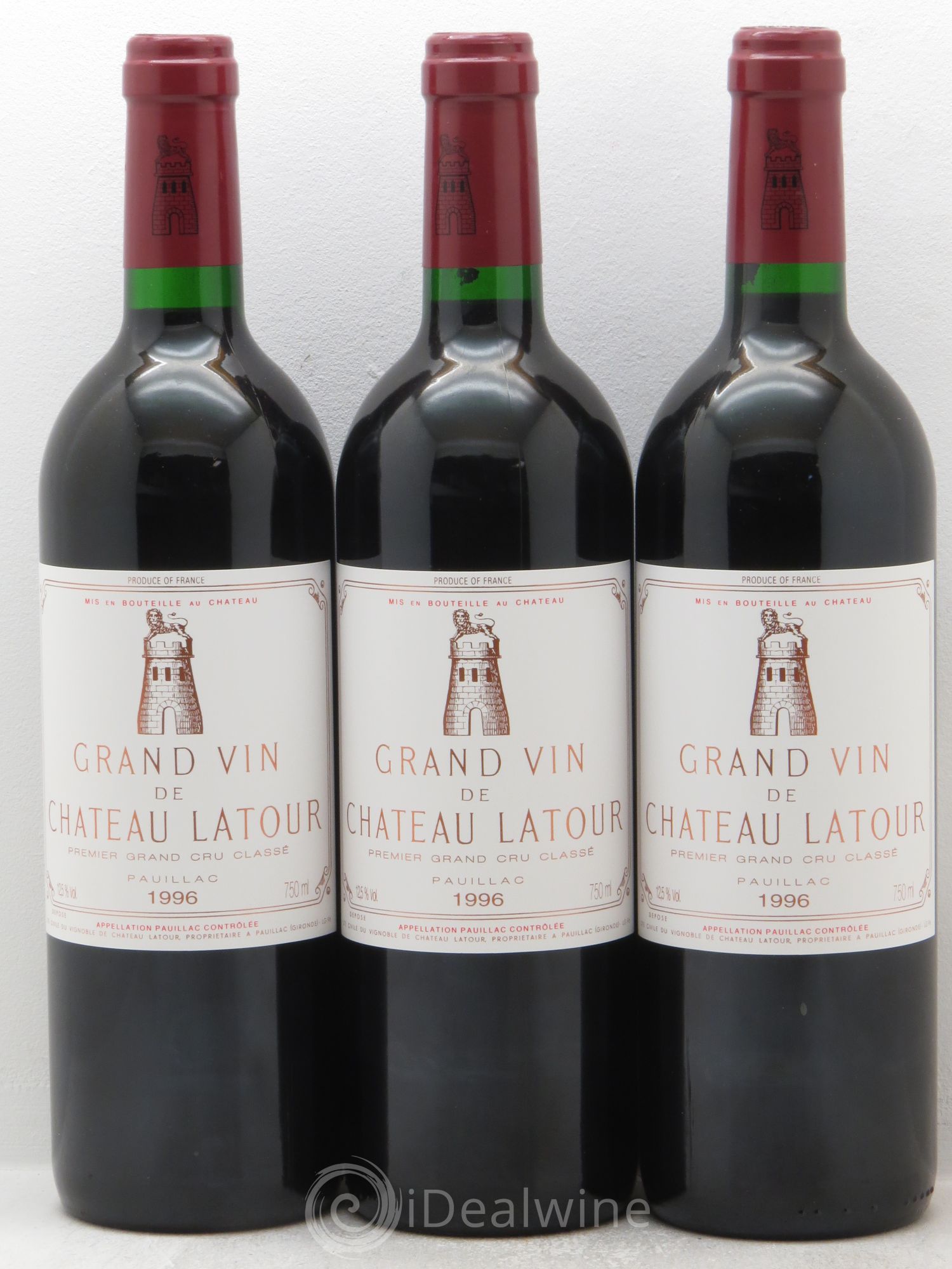 Château Latour 1er Grand Cru Classé 1996 - Lot de 3 bouteilles - 0