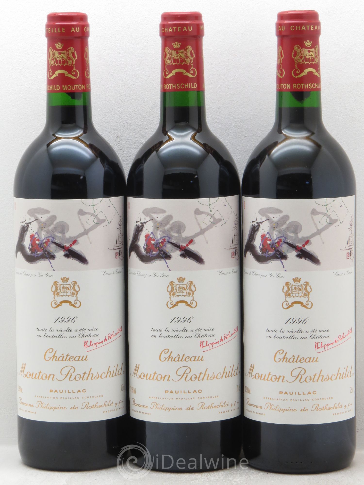 Château Mouton Rothschild 1er Grand Cru Classé 1996 - Lot de 3 bouteilles - 0