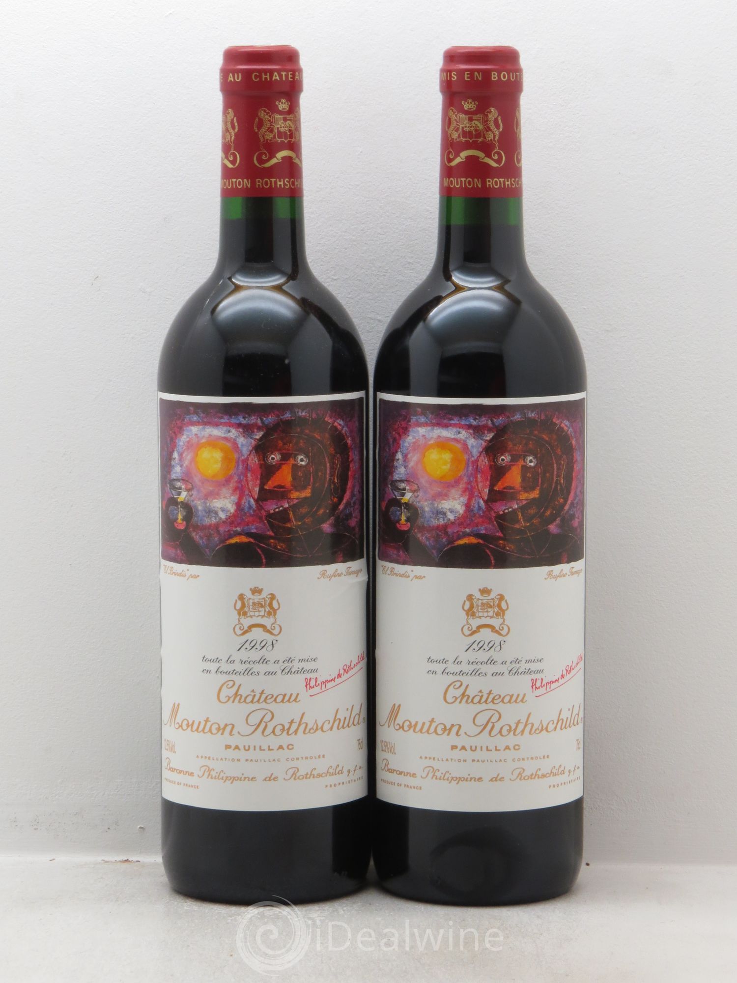 Château Mouton Rothschild 1er Grand Cru Classé 1998 - Lot de 2 bouteilles - 0