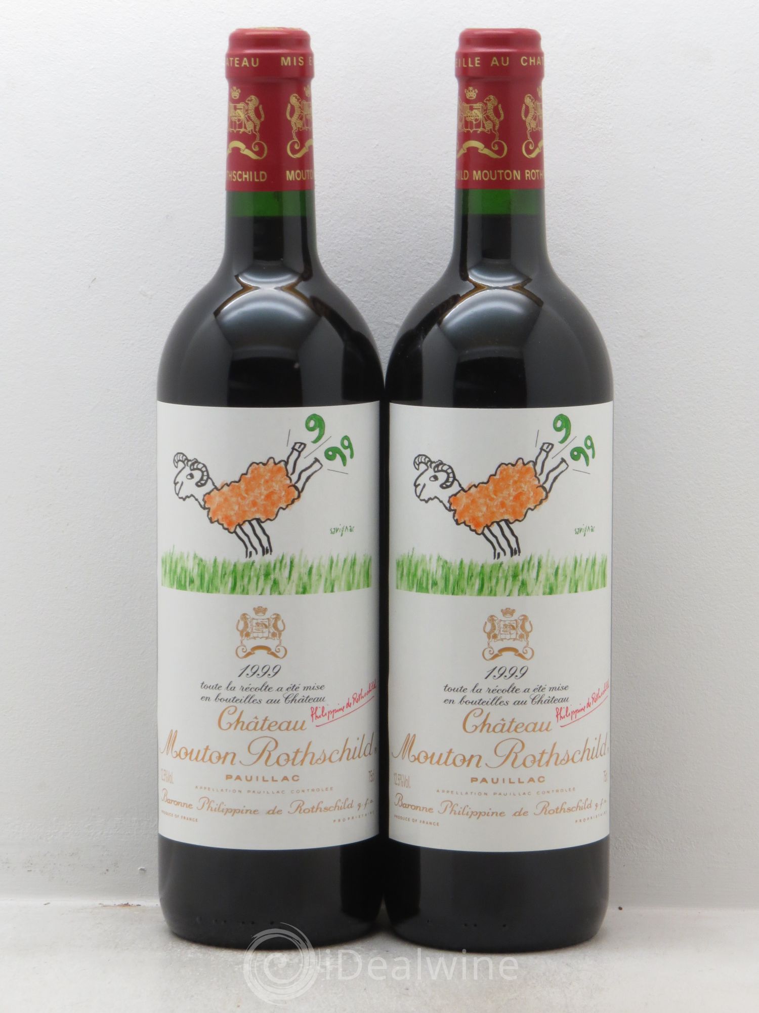Château Mouton Rothschild 1er Grand Cru Classé 1999 - Lot de 2 bouteilles - 0
