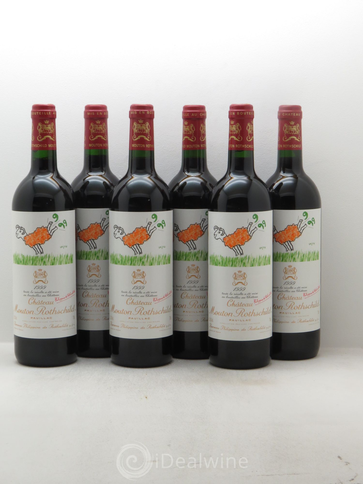 Château Mouton Rothschild 1er Grand Cru Classé 1999 - Lot de 6 bouteilles - 0