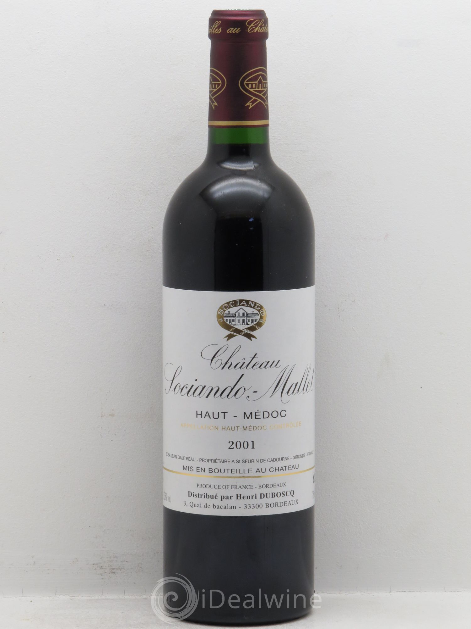 Château Sociando Mallet 2001 - Lot de 6 bouteilles - 0