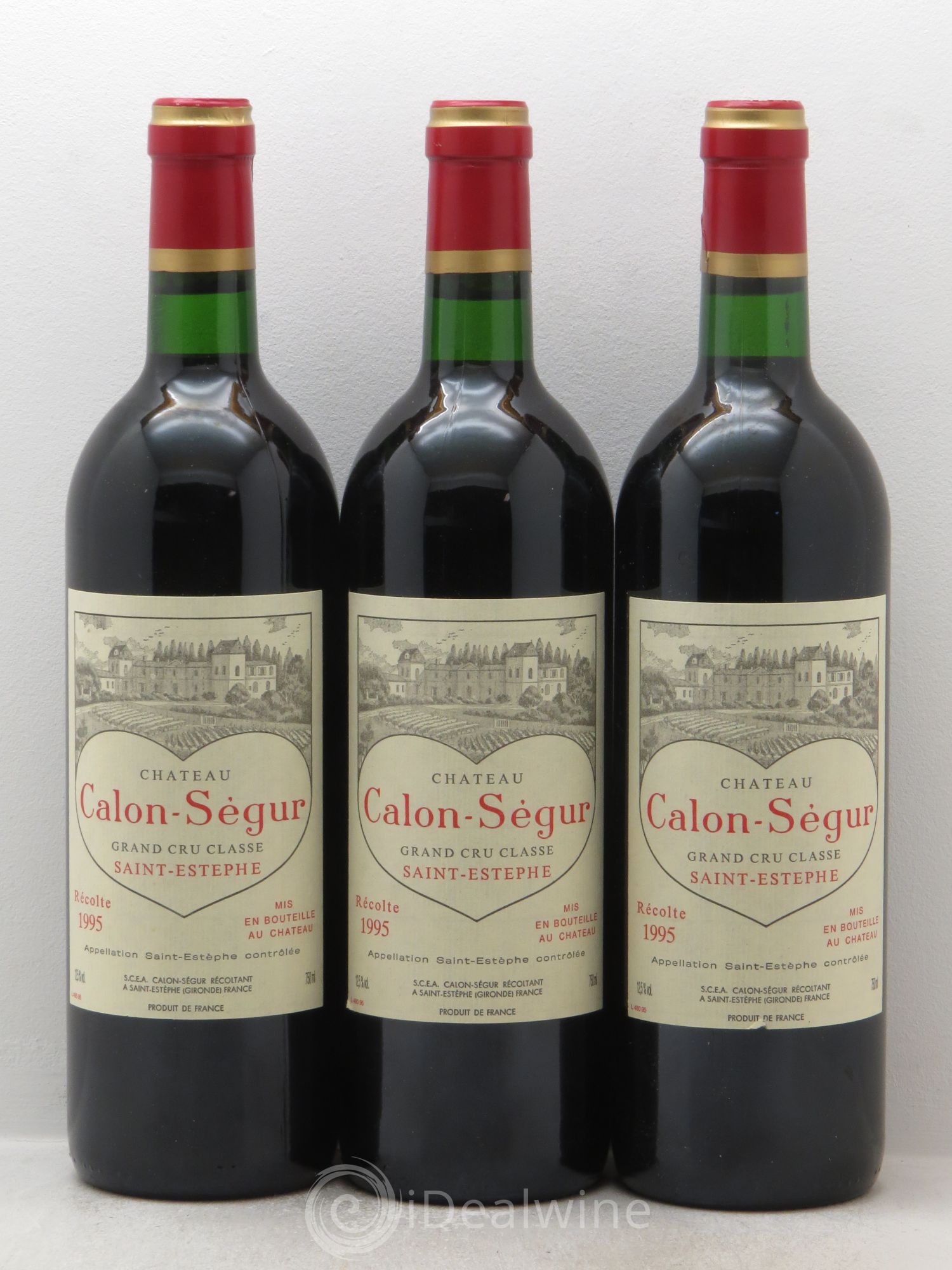 Château Calon Ségur 3ème Grand Cru Classé 1995 - Lot de 3 bouteilles - 0