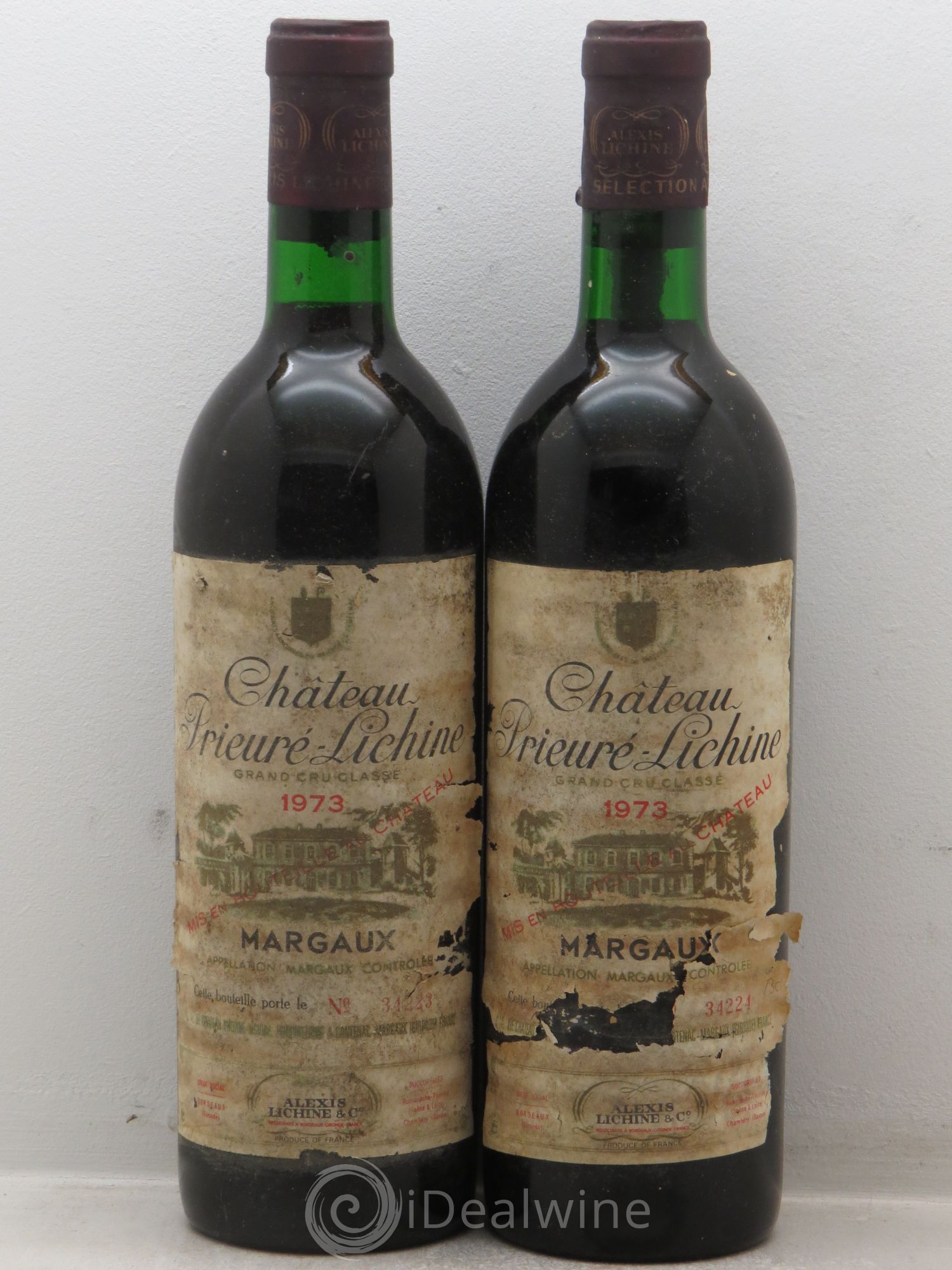 Château Prieuré Lichine 4ème Grand Cru Classé 1973 - Lot de 2 bouteilles - 0