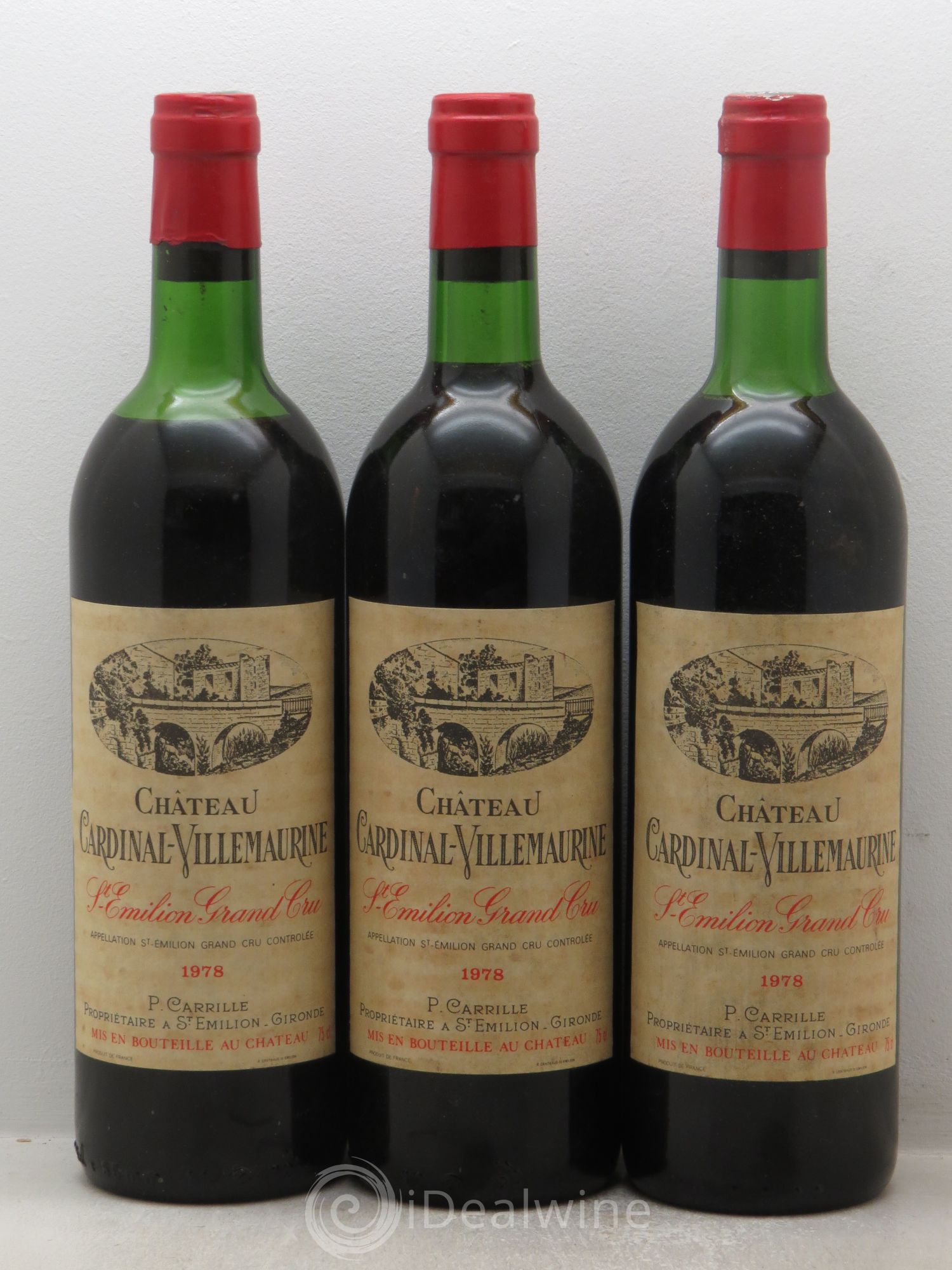 Saint-Émilion Château Cardinal Villemaurine 1978 - Lot de 3 bouteilles - 0