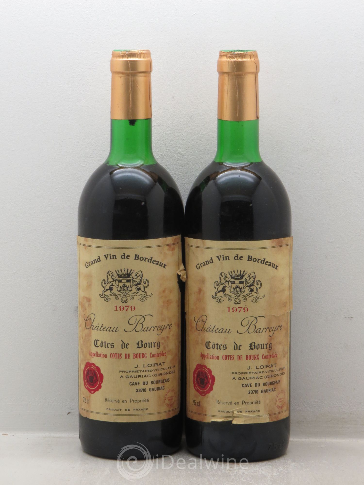 Côtes de Bourg Château Barreyre (sans prix de réserve - no reserve) 1979 - Posten von 2 Flaschen - 0