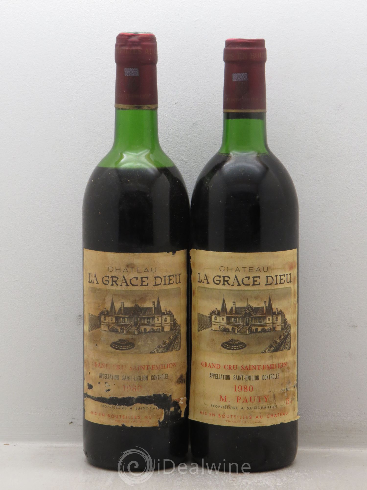 Château la Grâce Dieu null 1980 - Lot of 2 bottles - 0