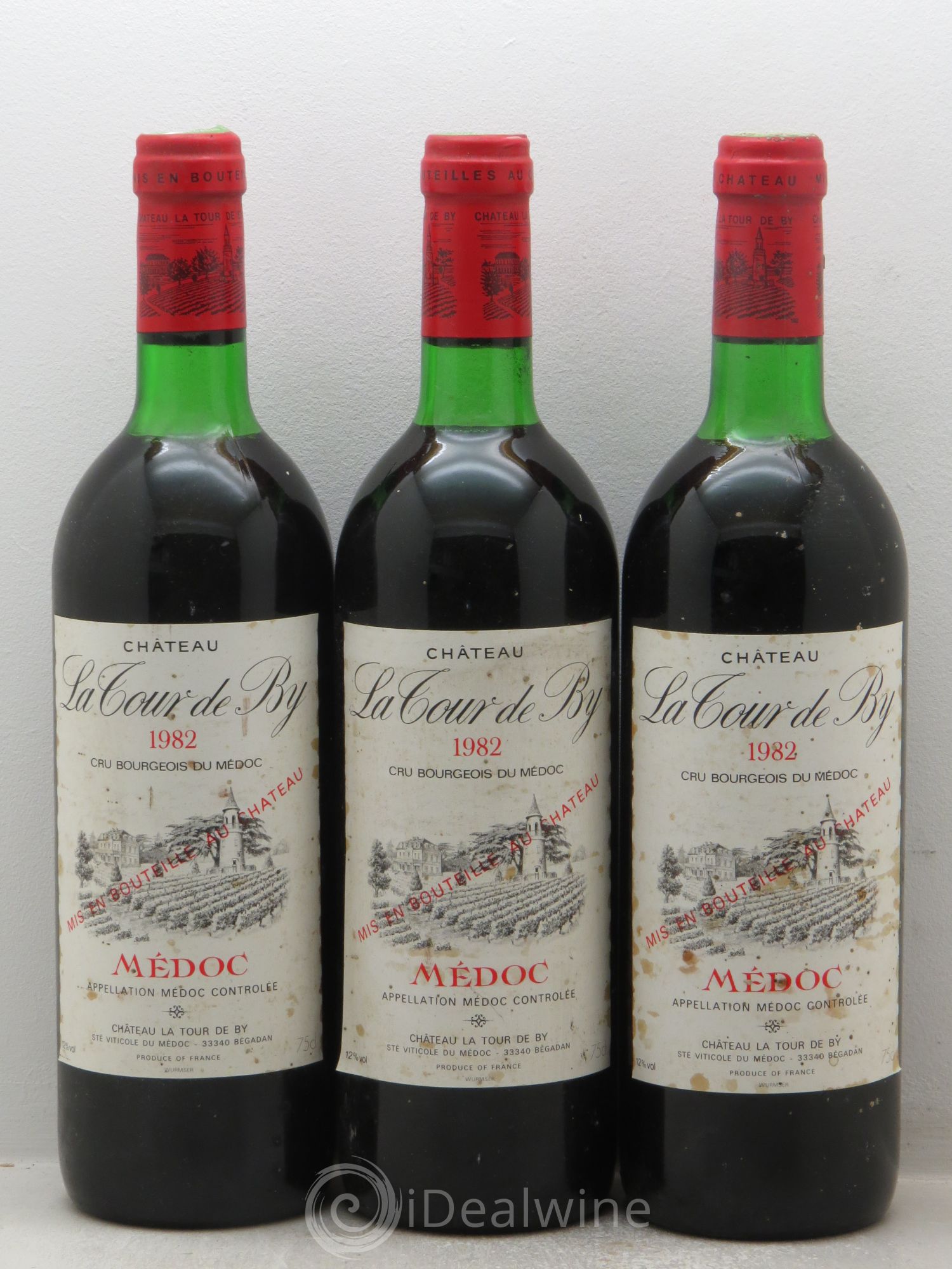 Château La Tour de By Cru Bourgeois 1982 - Lot de 3 bouteilles - 0
