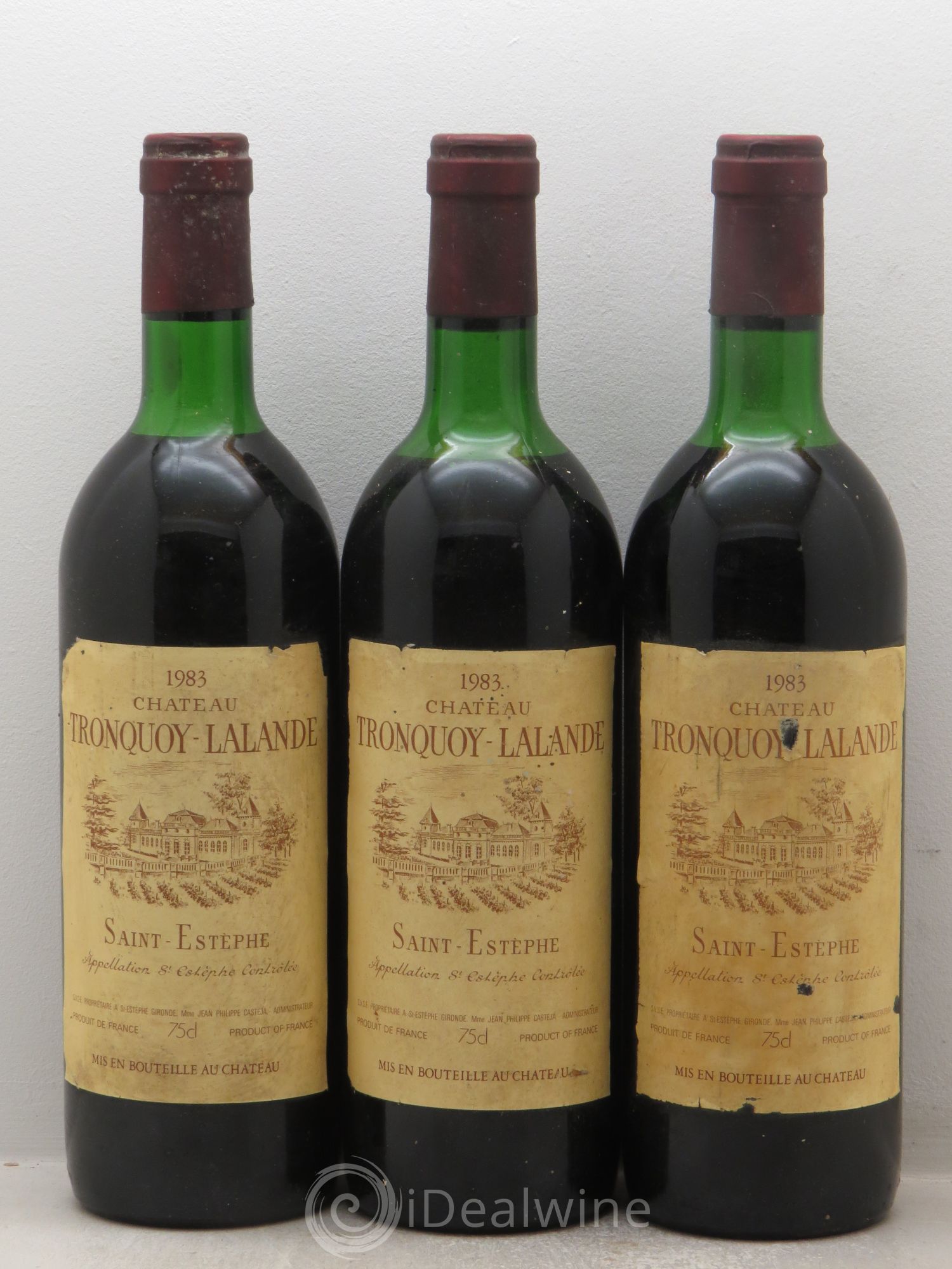 Château Tronquoy Lalande 1983 - Lot de 3 bouteilles - 0