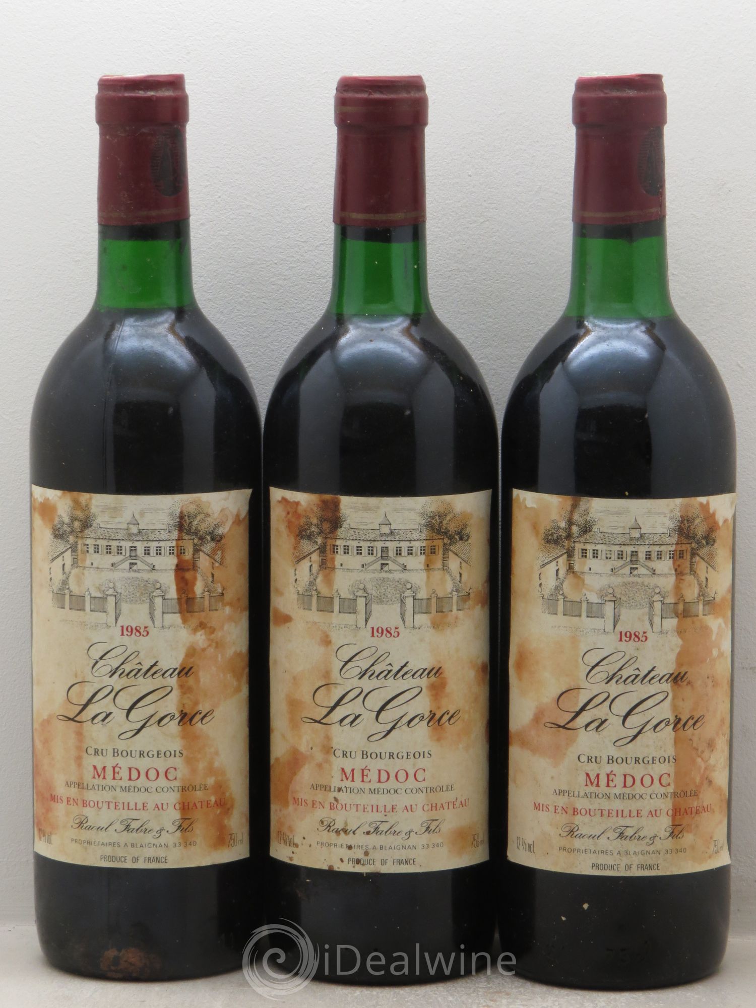 Château la Gorce Cru Bourgeois null 1985 - Lot of 3 bottles - 0