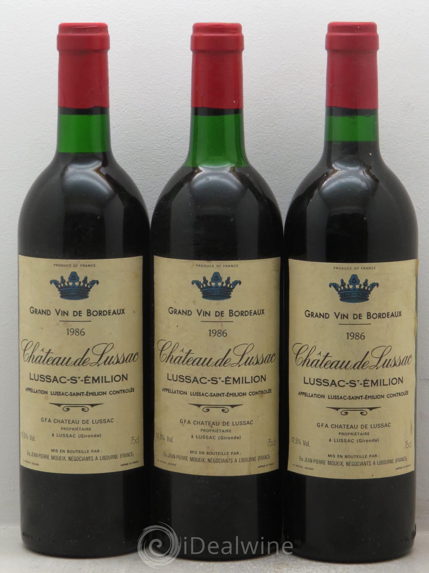 Bordeaux Lussac Saint Emilion Château de Lussac (sans prix de réserve - no reserve) 1986 - Posten von 3 Flaschen - 0