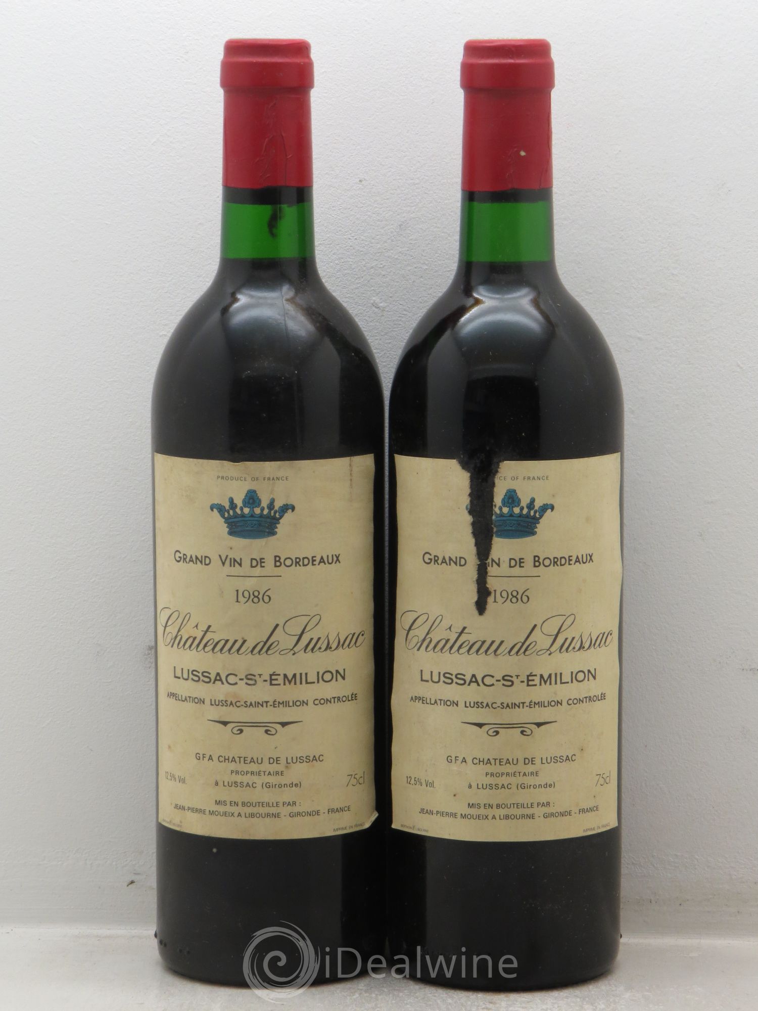 Bordeaux Lussac Saint Emilion Château de Lussac 1986 - Posten von 2 Flaschen - 0