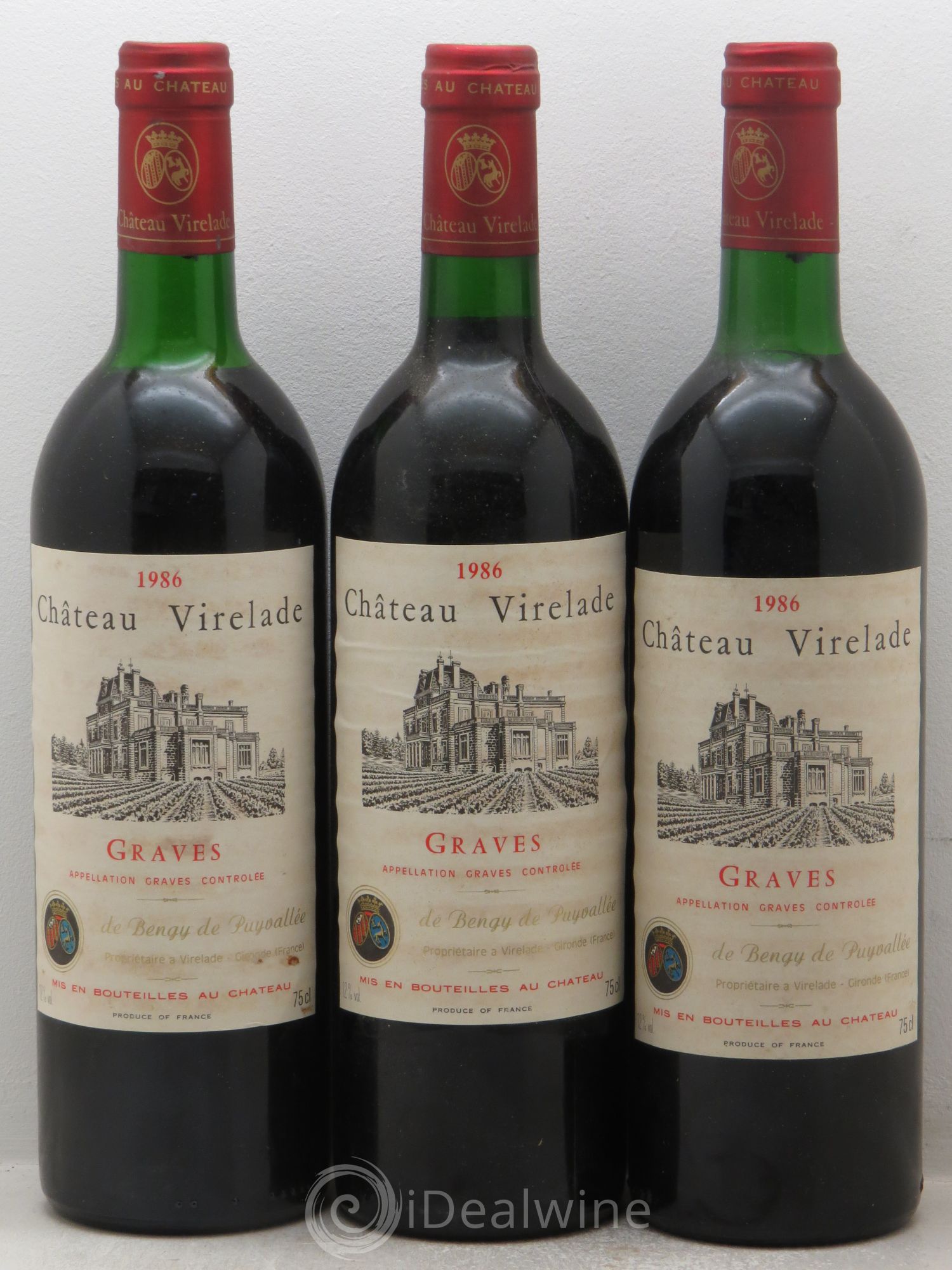 Graves Château Virelade (sans prix de réserve) 1986 - Posten von 3 Flaschen - 0