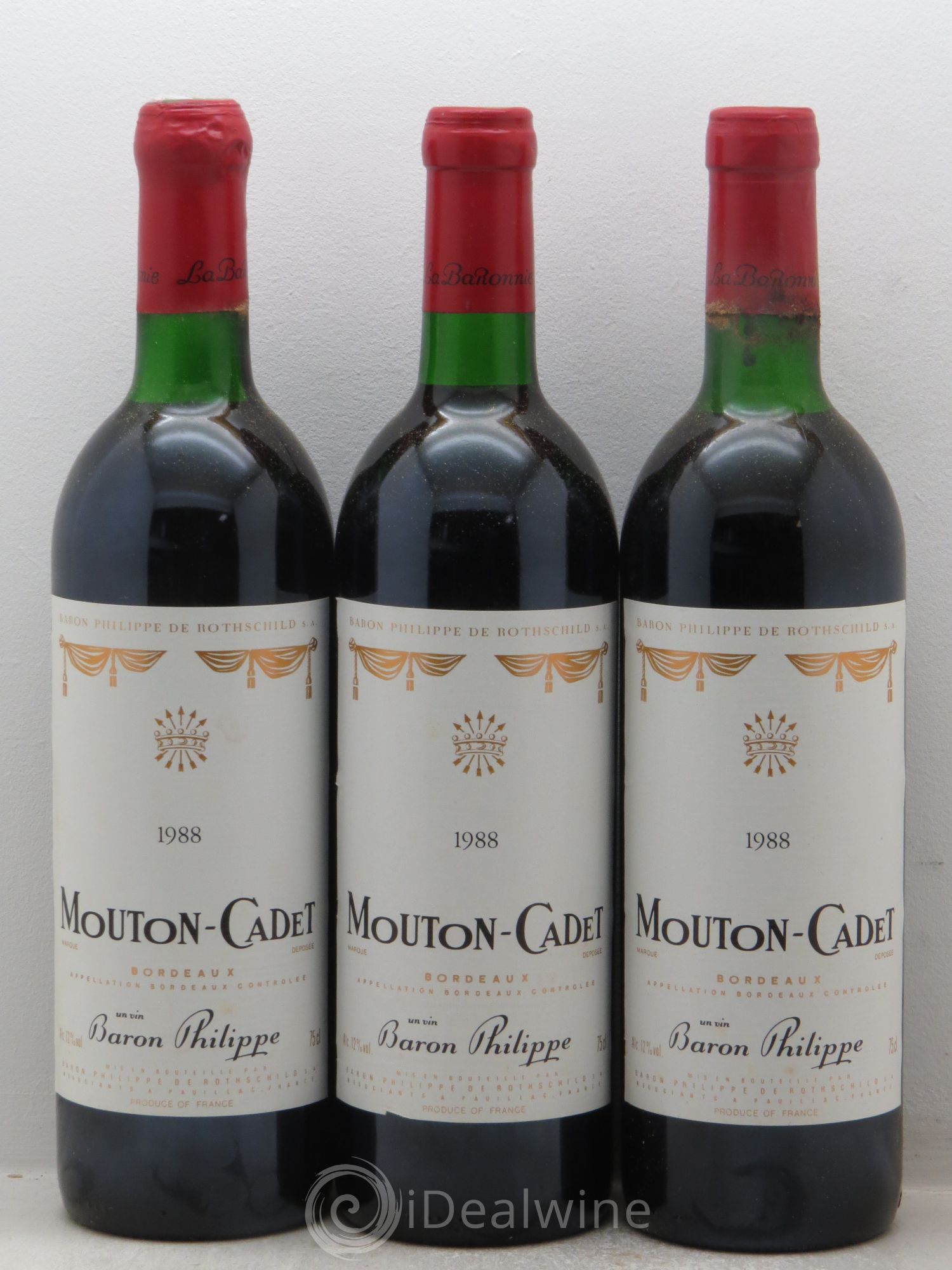 Château Mouton Cadet null 1988 - Lot of 3 bottles - 0