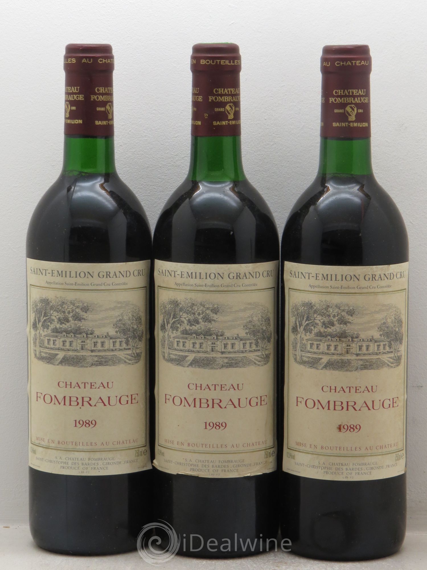Château Fombrauge Grand Cru Classé (sans prix de réserve) 1989 - Lot de 3 bouteilles - 0