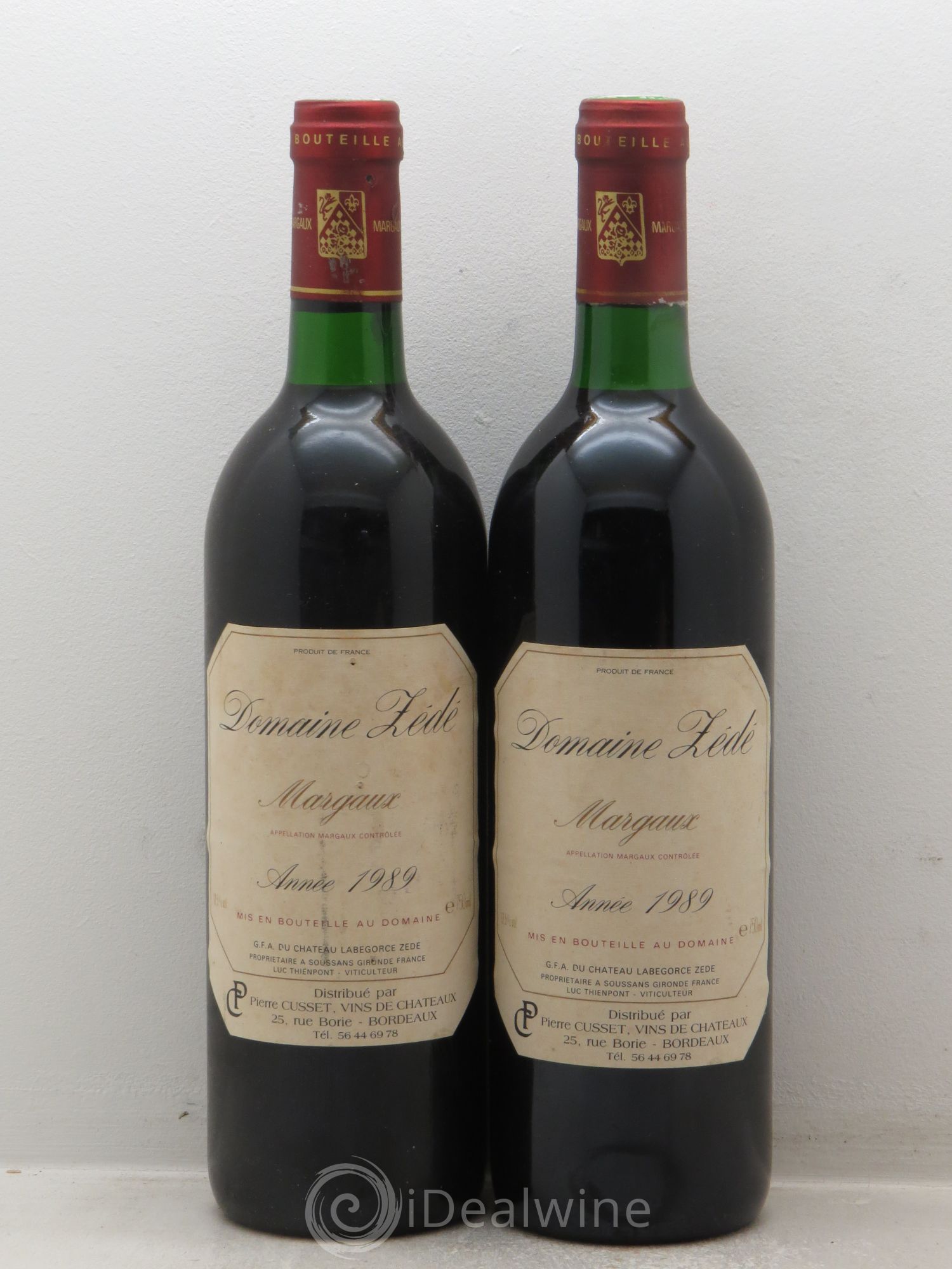 Bordeaux Domaine Zédé (sans prix de réserve) 1989 - Posten von 2 Flaschen - 0