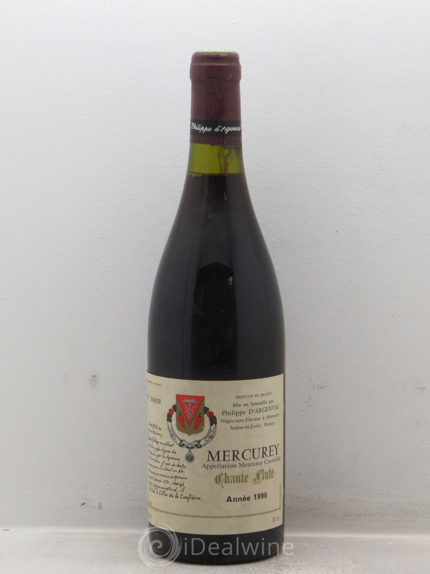 Mercurey Chante flûte Philippe d'Argenval (sans prix de réserve - no reserve) 1990 - Posten von 1 Flasche - 0