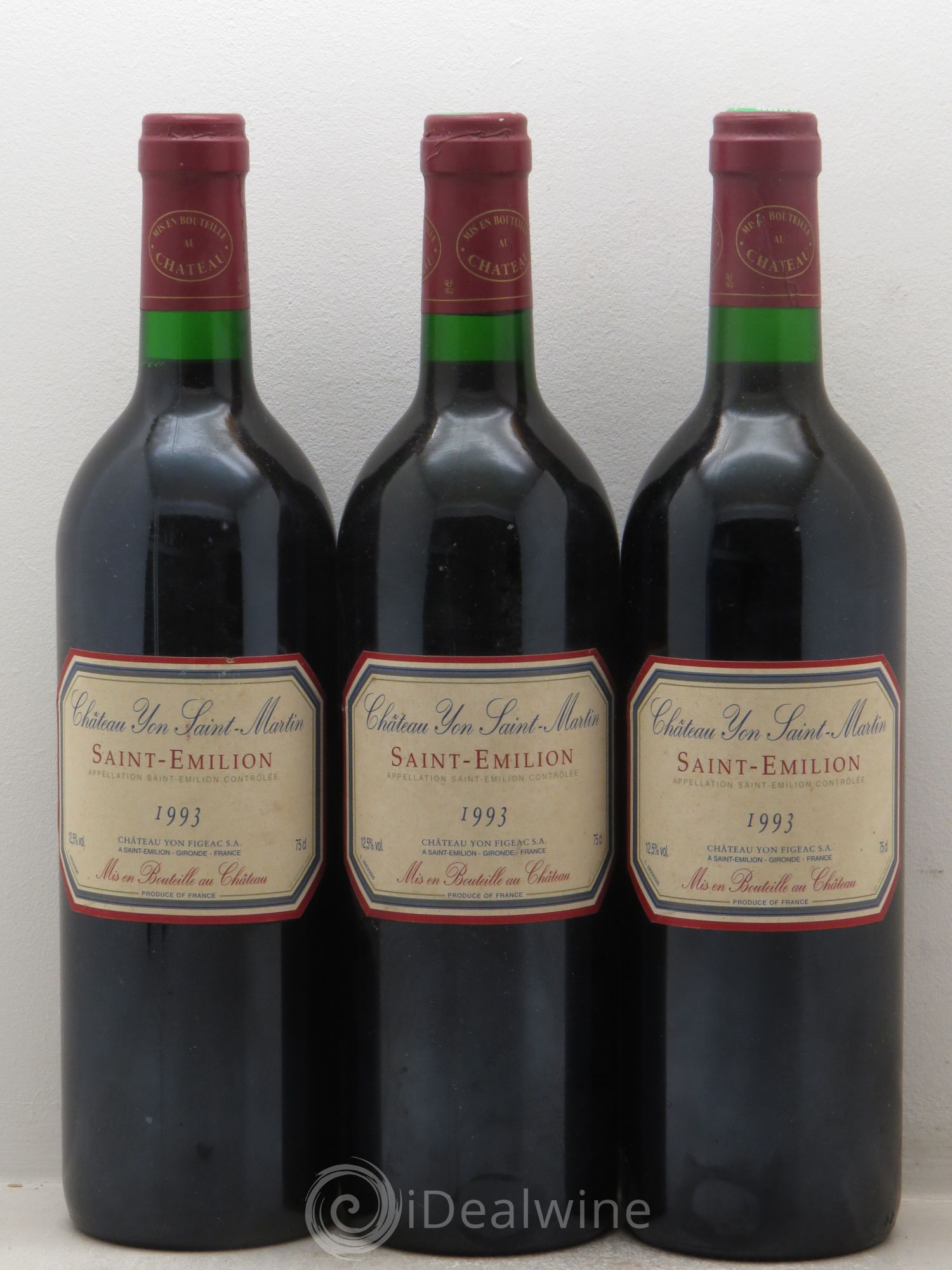 Saint-Émilion Château Yon Saint Martin (sans prix de réserve) 1993 - Posten von 3 Flaschen - 0