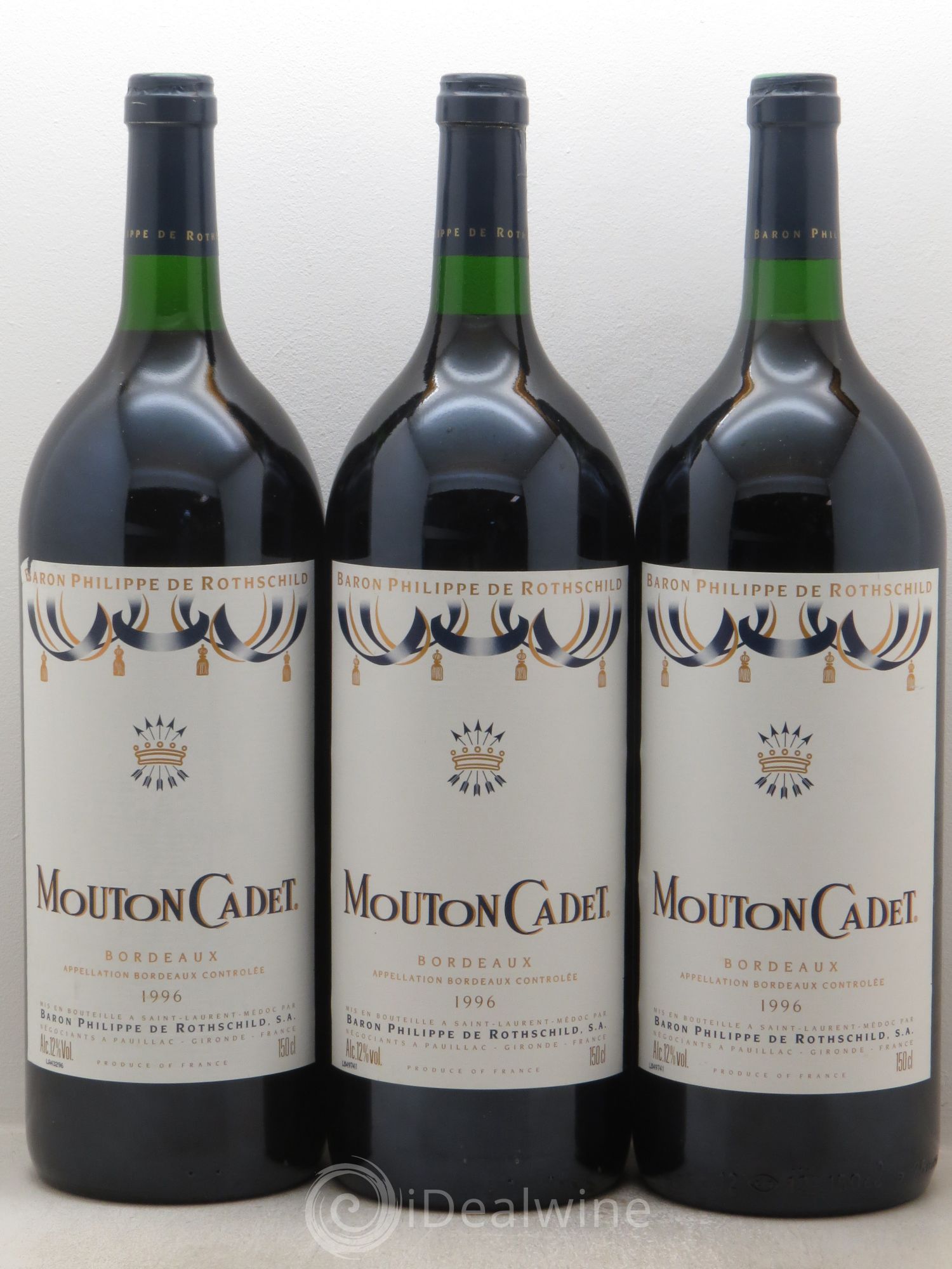 Château Mouton Cadet 1996 - Lot de 3 magnums - 0