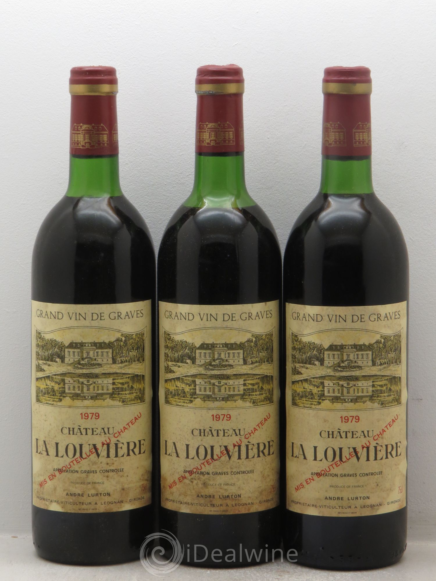 Château la Louvière 1979 - Lot de 3 bouteilles - 0