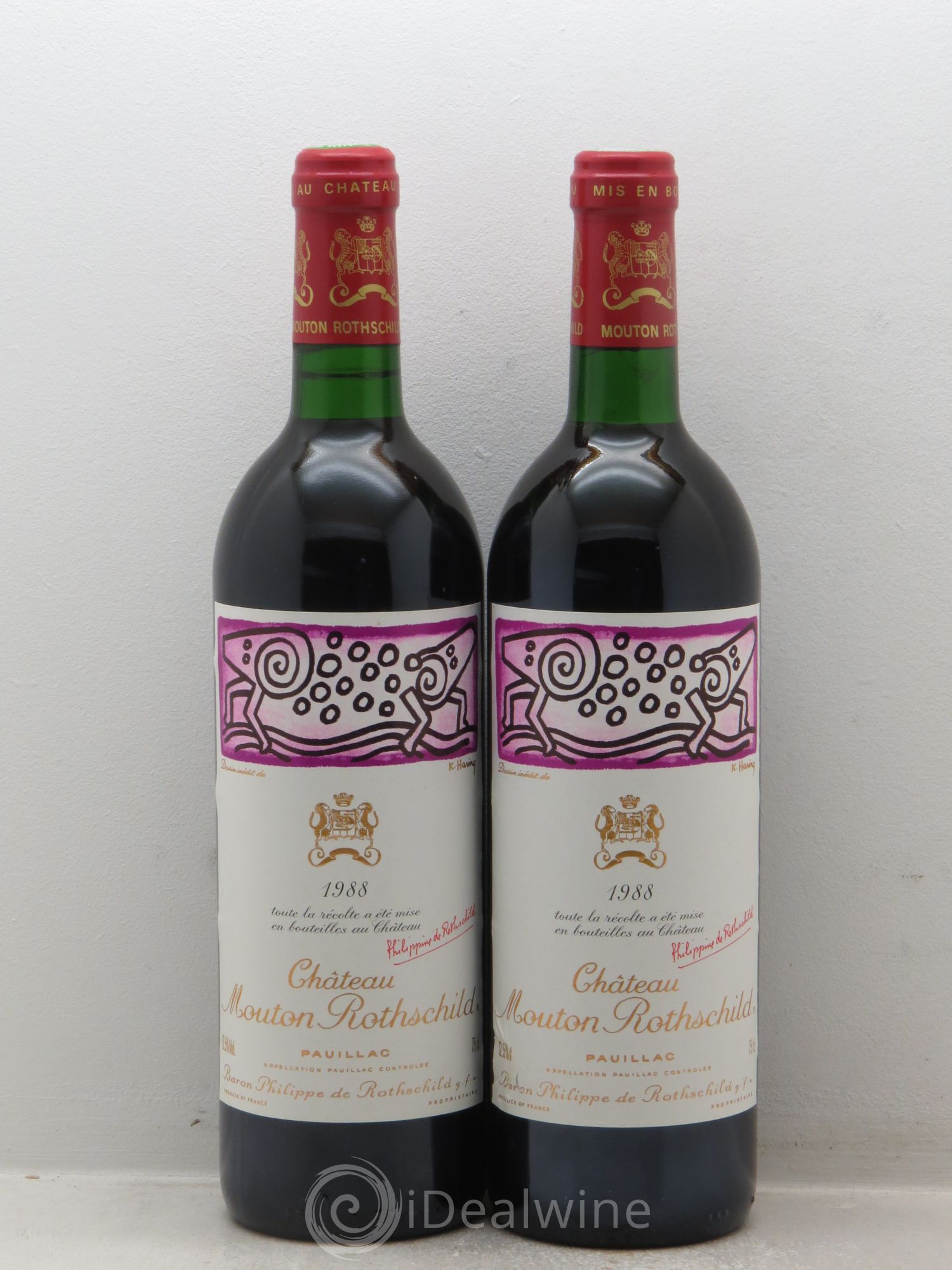 Château Mouton Rothschild 1er Grand Cru Classé 1988 - Lot de 2 bouteilles - 0