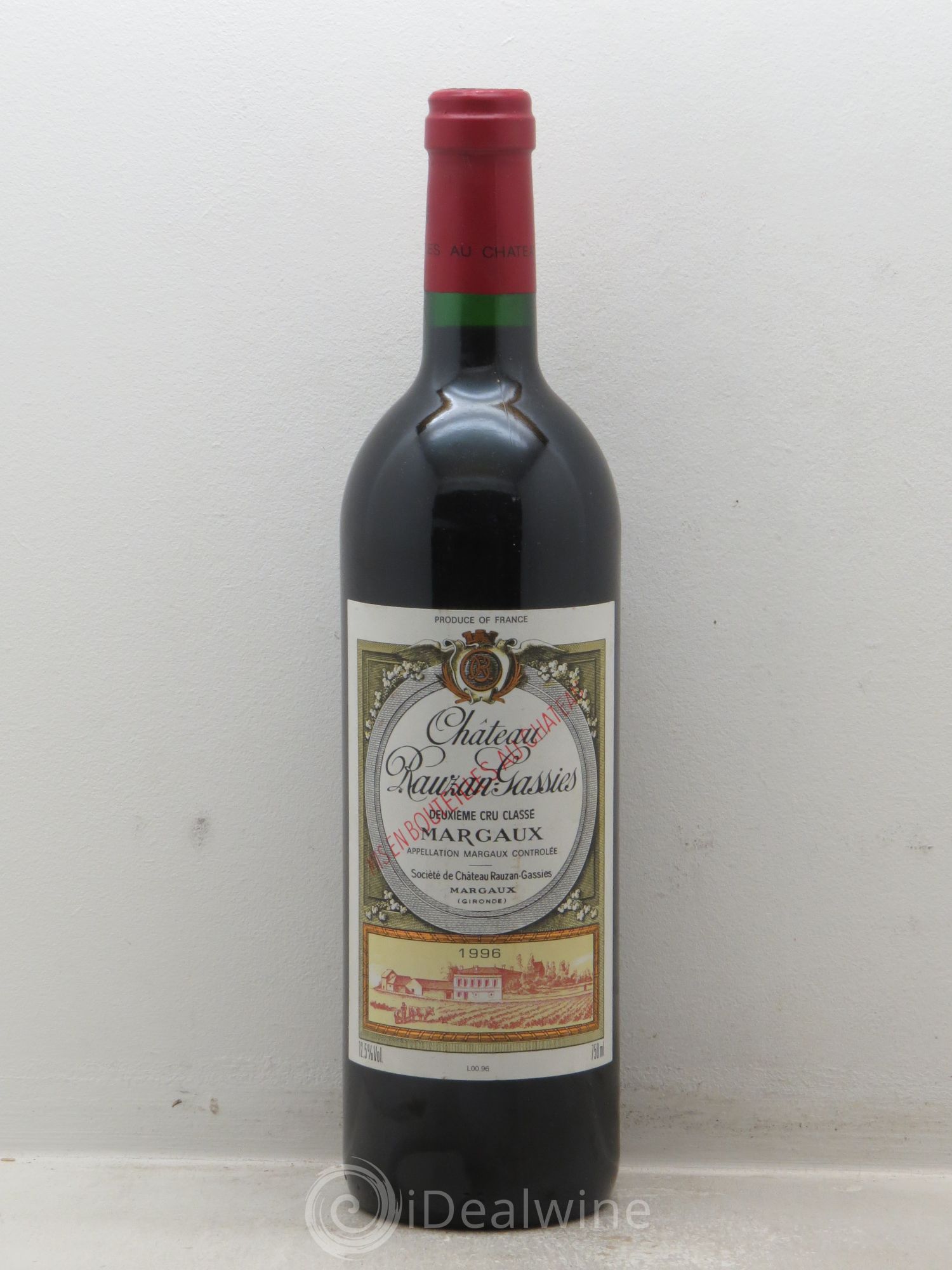Château Rauzan-Gassies 2ème Grand Cru Classé 1996 - Lot de 1 bouteille - 0