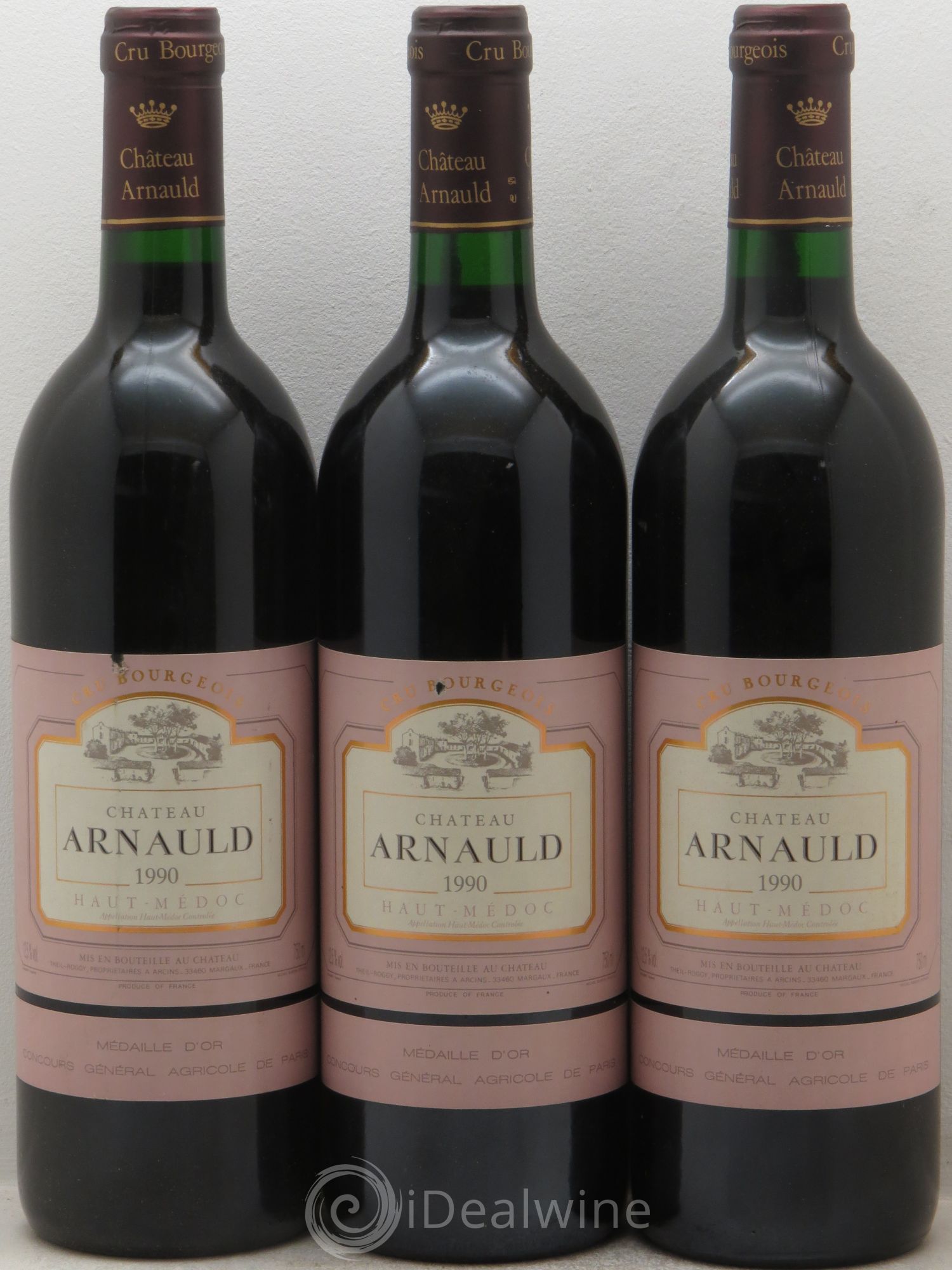 Haut Médoc Château Arnauld Roggy Theil (sans prix de réserve) 1990 - Posten von 3 Flaschen - 0