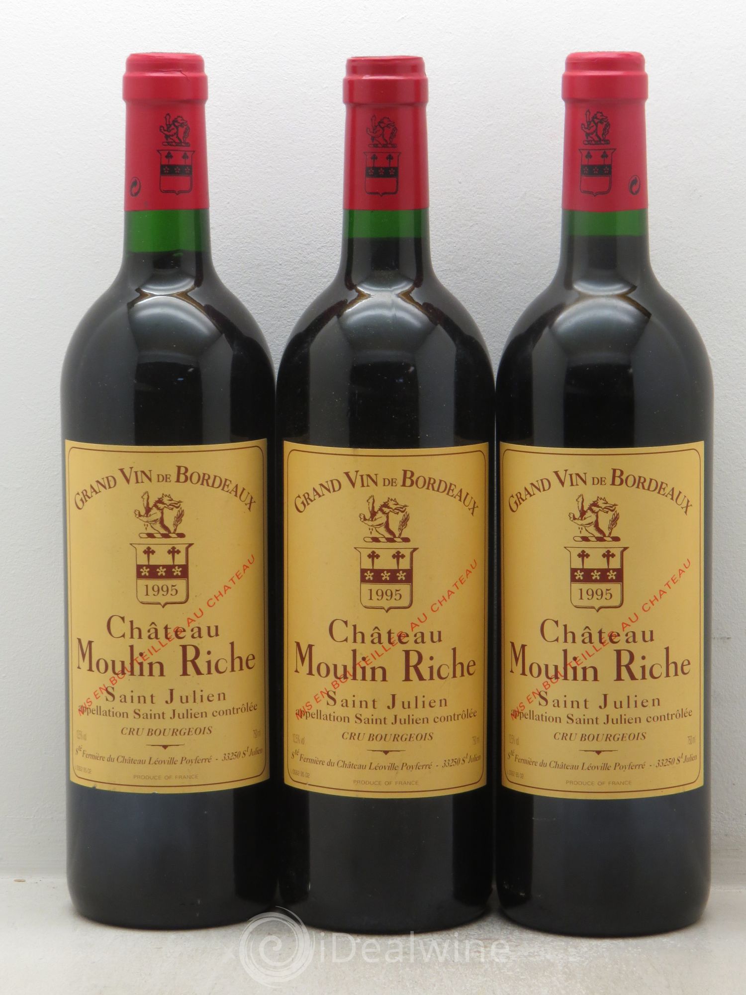 Château Moulin Riche 1995 - Lot de 3 bouteilles - 0