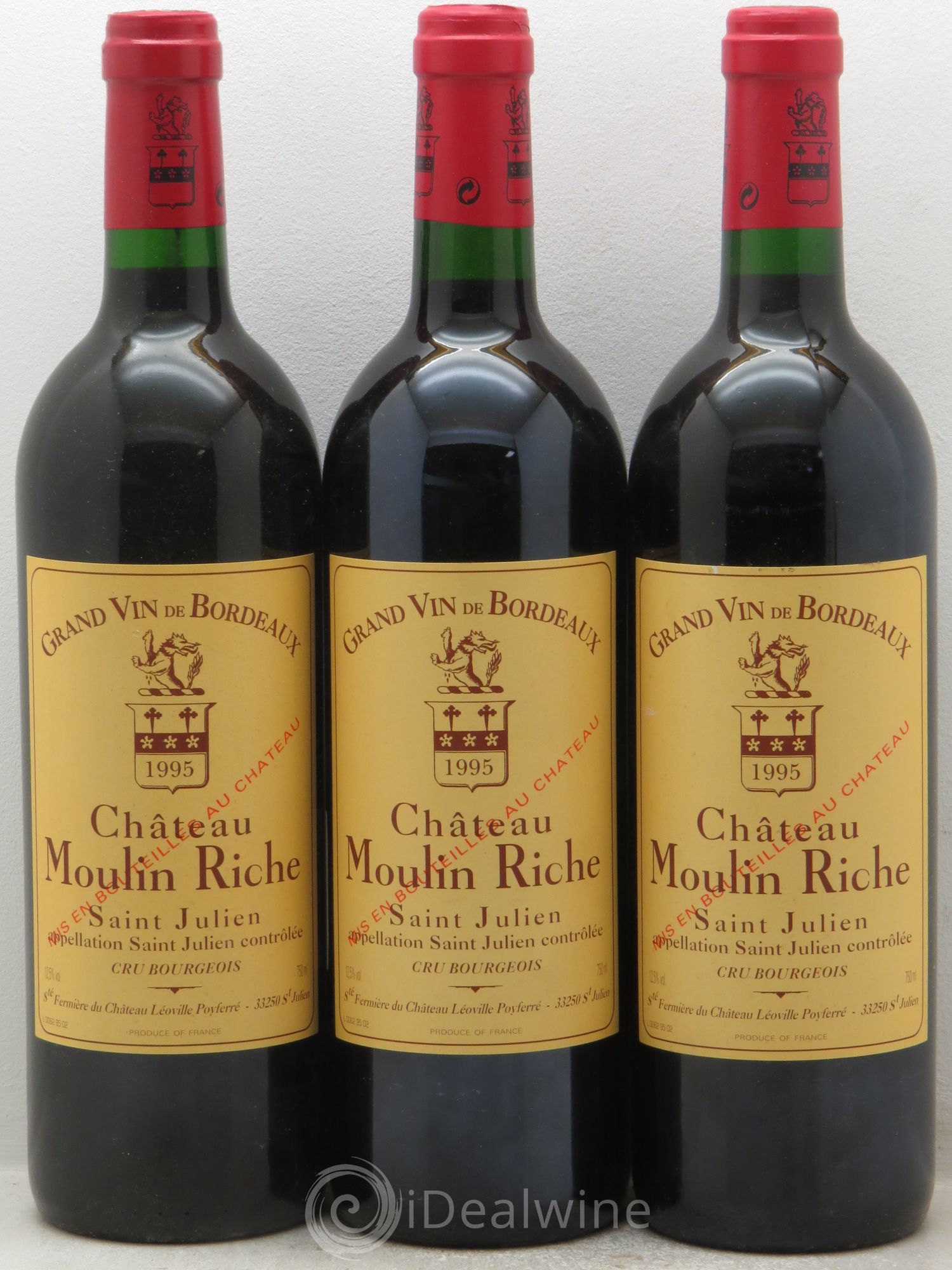 Château Moulin Riche (sans prix de réserve - no reserve) 1995 - Posten von 3 Flaschen - 0