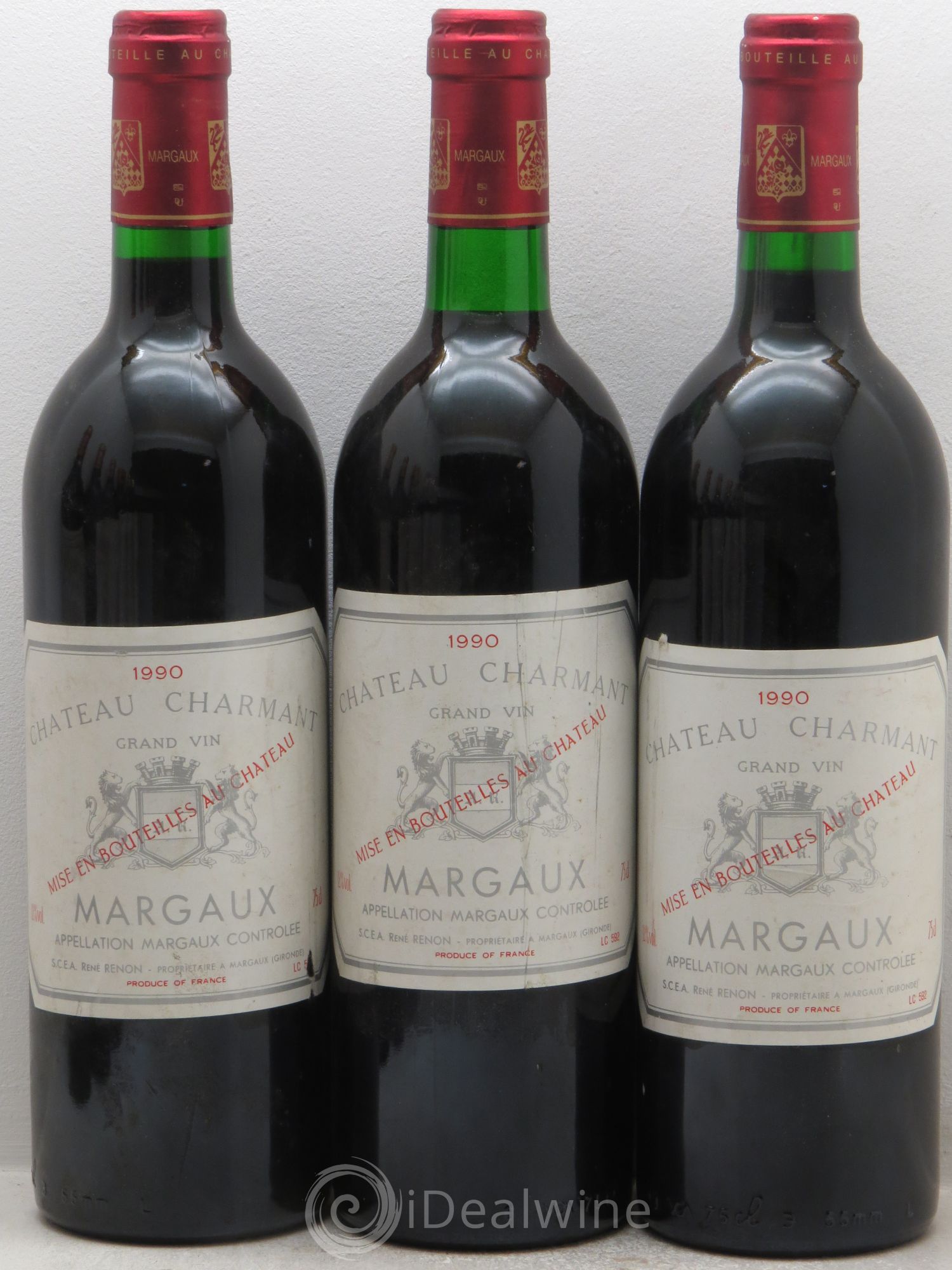 Bordeaux Margaux Château Charmant (sans prix de réserve - no reserve) 1990 - Posten von 3 Flaschen - 0