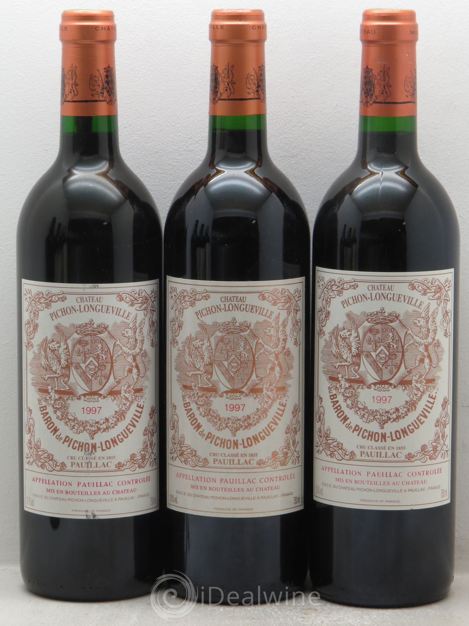 Pichon Longueville Baron 2ème Grand Cru Classé 1997 - Lot de 3 bouteilles - 0