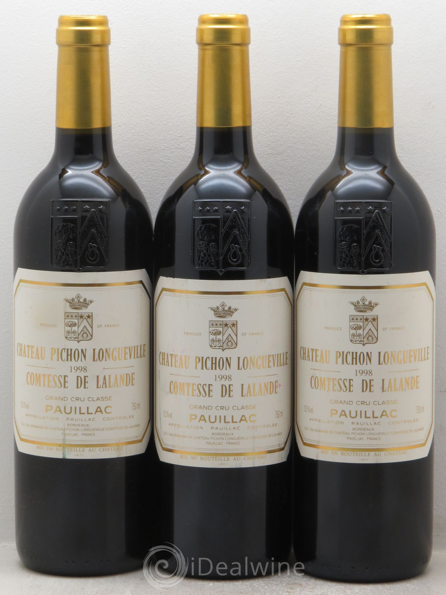 Château Pichon Longueville Comtesse de Lalande 2ème Grand Cru Classé 1998 - Lot de 3 bouteilles - 0