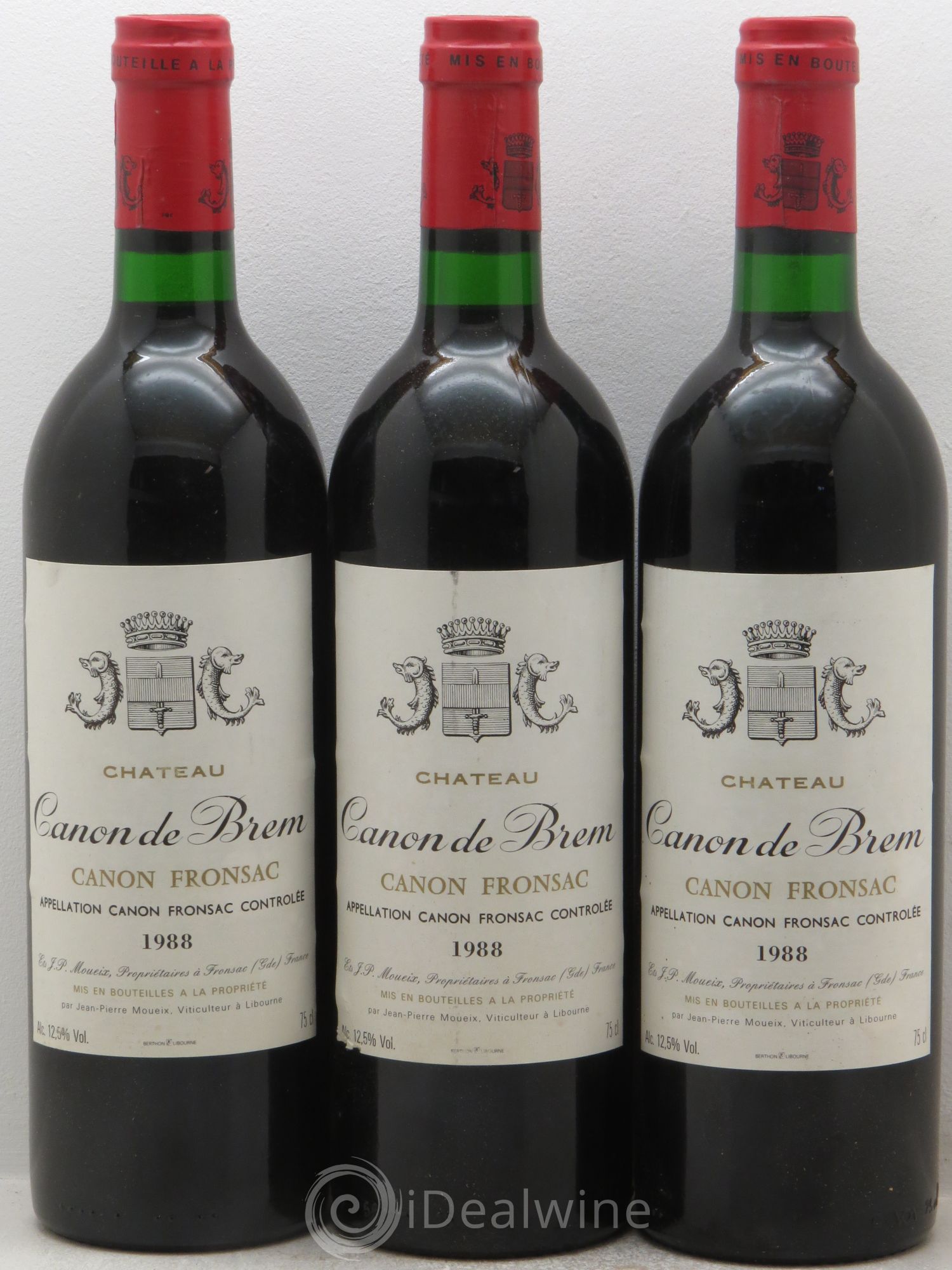 Canon-Fronsac Château Canon de Brem 1988 - Lot de 3 bouteilles - 0