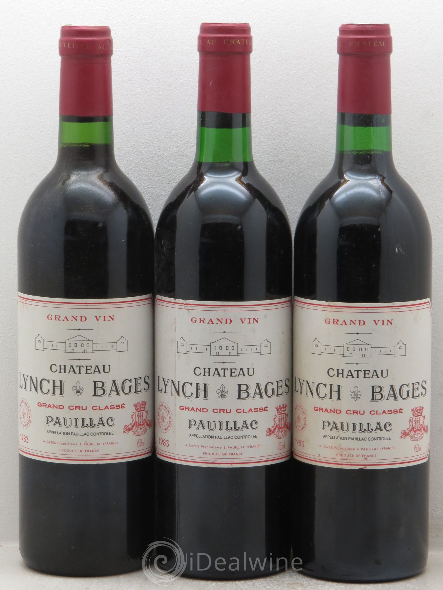 Château Lynch Bages 5ème Grand Cru Classé 1983 - Lot de 3 bouteilles - 0