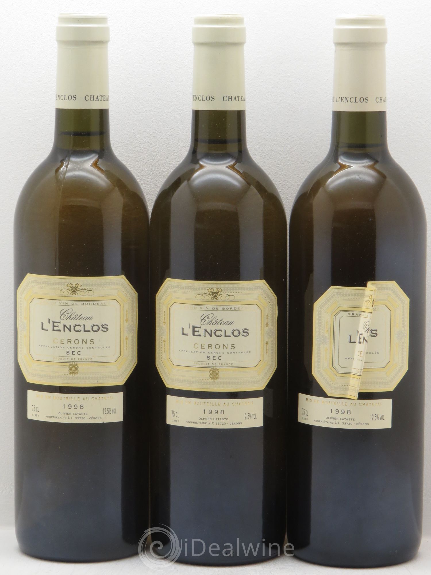 Graves Château l'Enclos Cerons (sans prix de réserve) 1998 - Posten von 3 Flaschen - 0