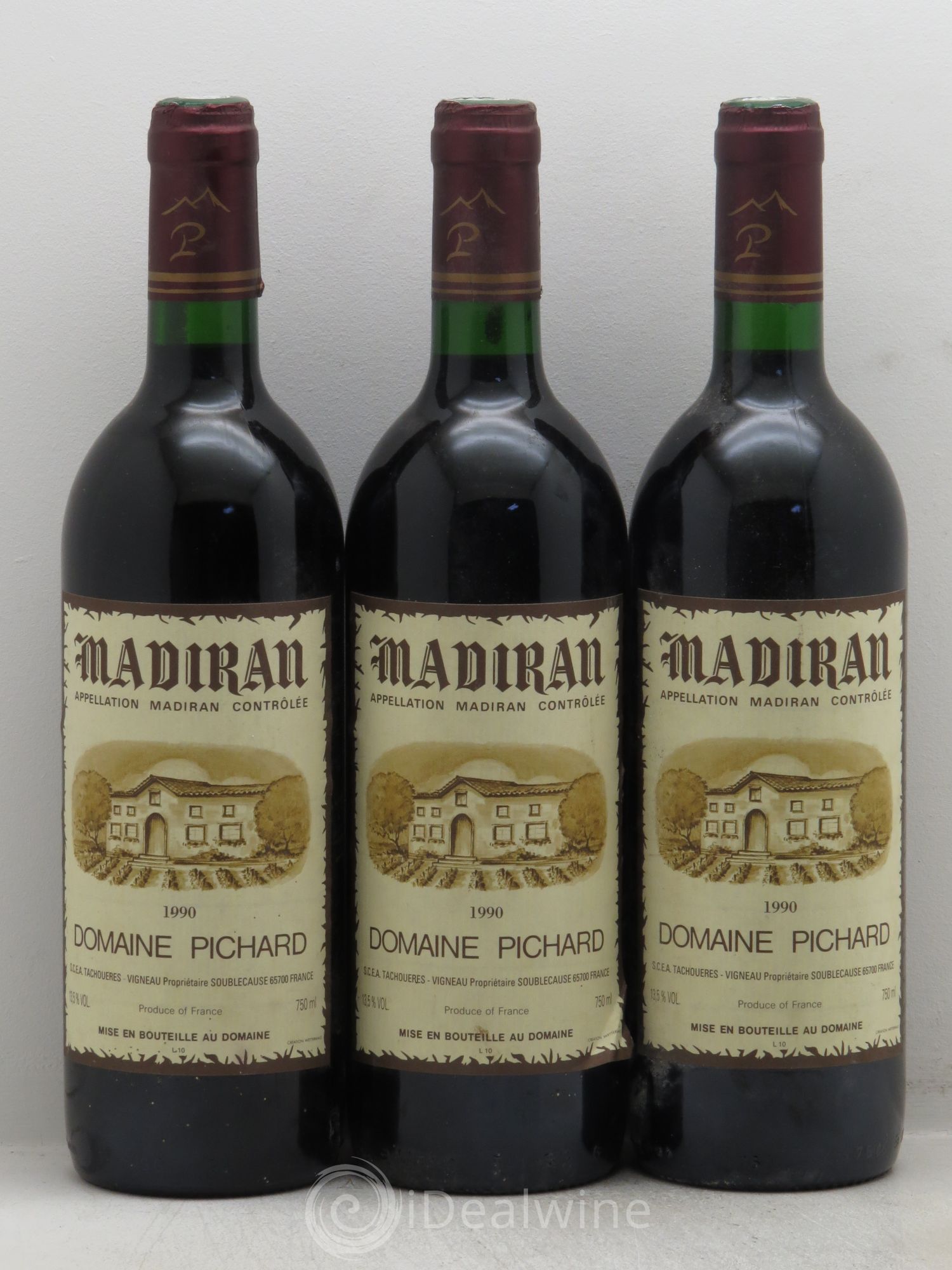 Madiran Château Pichard 1990 - Lot de 3 bouteilles - 0