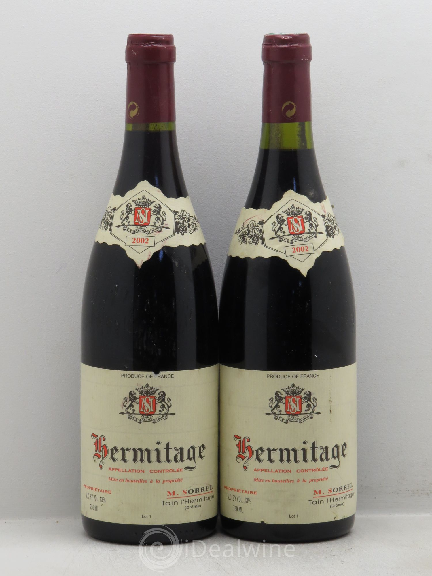 Hermitage Marc Sorrel (sans prix de réserve) 2002 - Lot de 2 bouteilles - 0