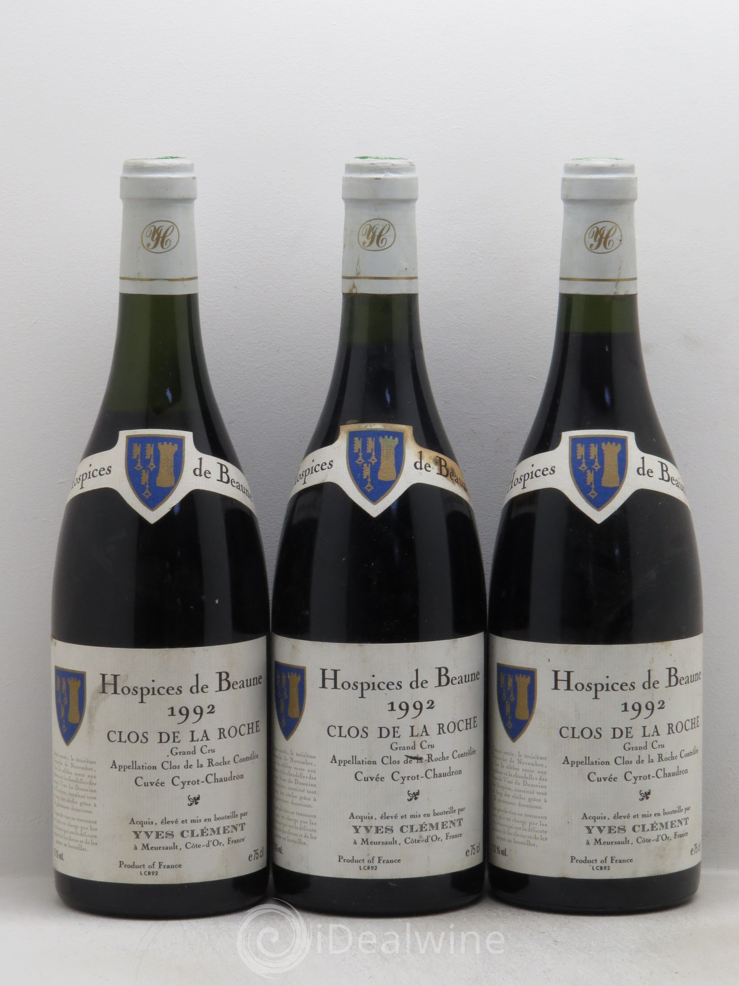 Clos de la Roche Grand Cru Cuvée Cyrot Chaudron Yves Clément 1992 - Posten von 3 Flaschen - 0