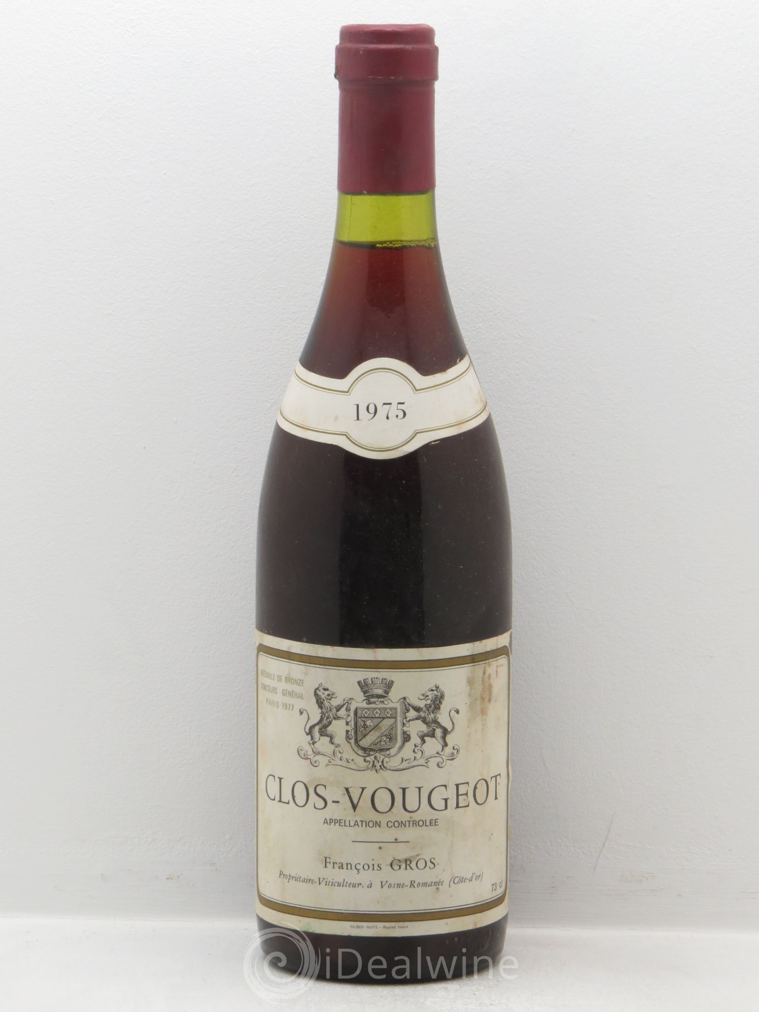 Clos de Vougeot Grand Cru François Gros (sans prix de réserve) 1975 - Posten von 1 Flasche - 0